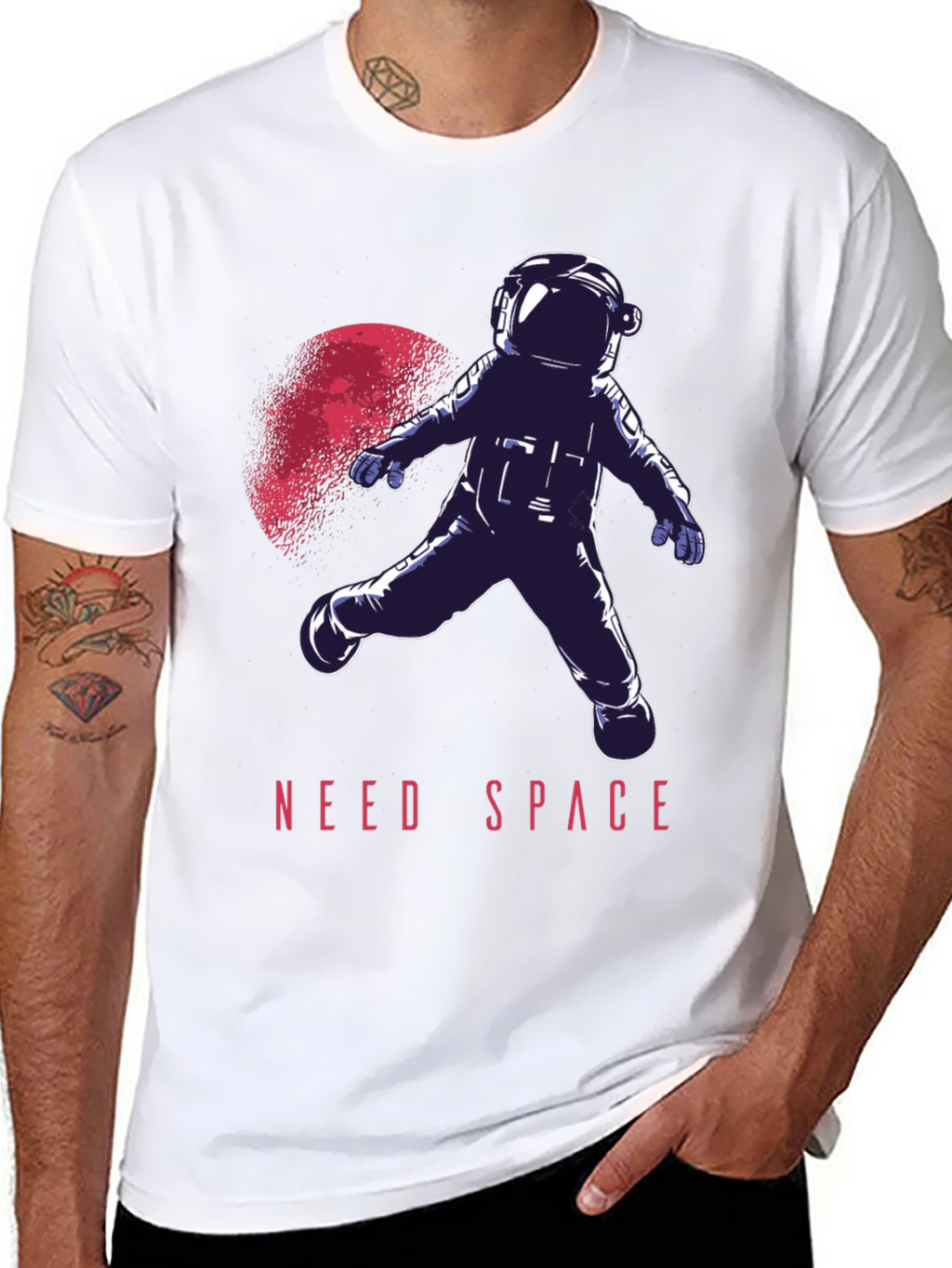 Need Space Astronaut Graphic T-Shirt - Black Crew Neck