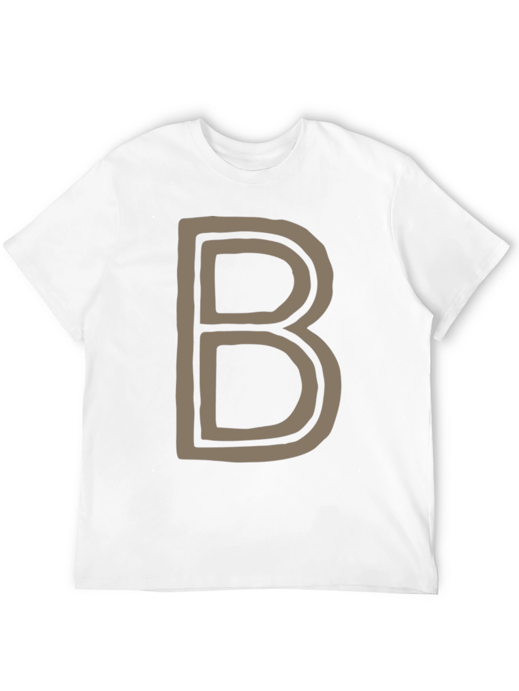 Letter B Graphic Tee - Black Cotton Casual Shirt