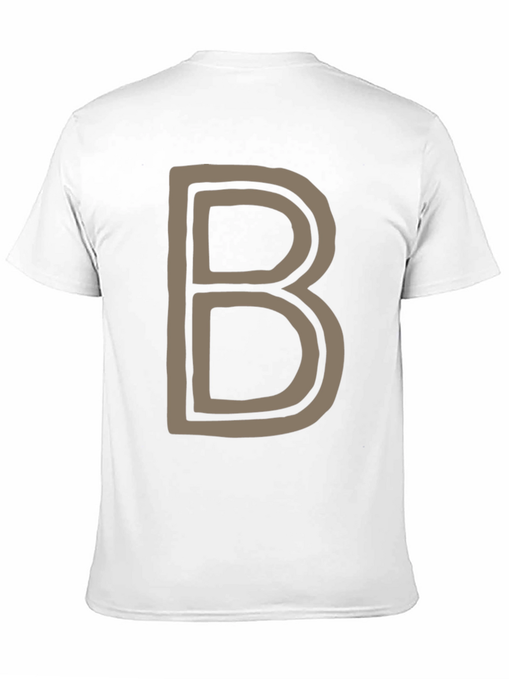 Letter B Graphic Tee - Black Cotton Casual Shirt