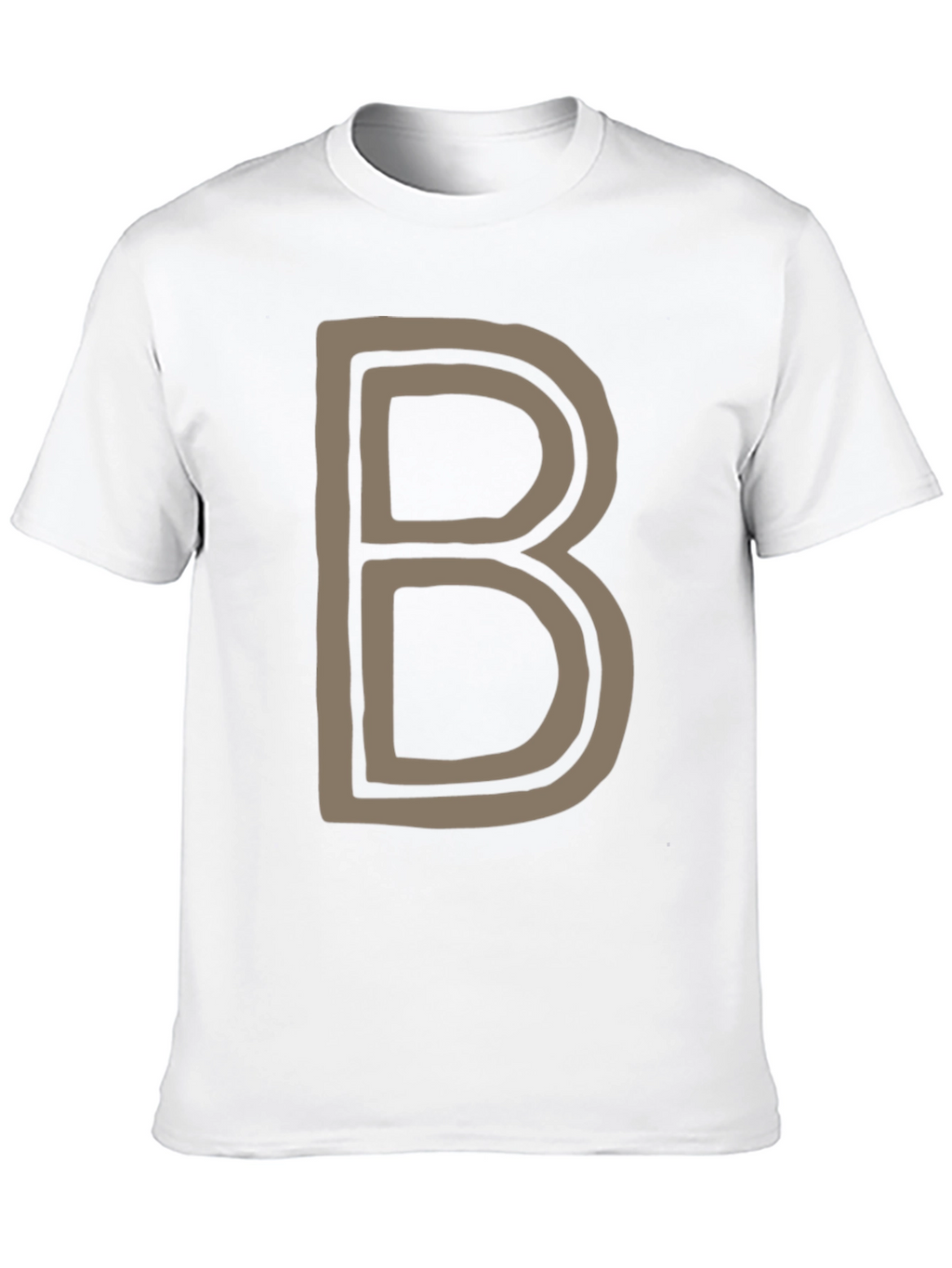 Letter B Graphic Tee - Black Cotton Casual Shirt