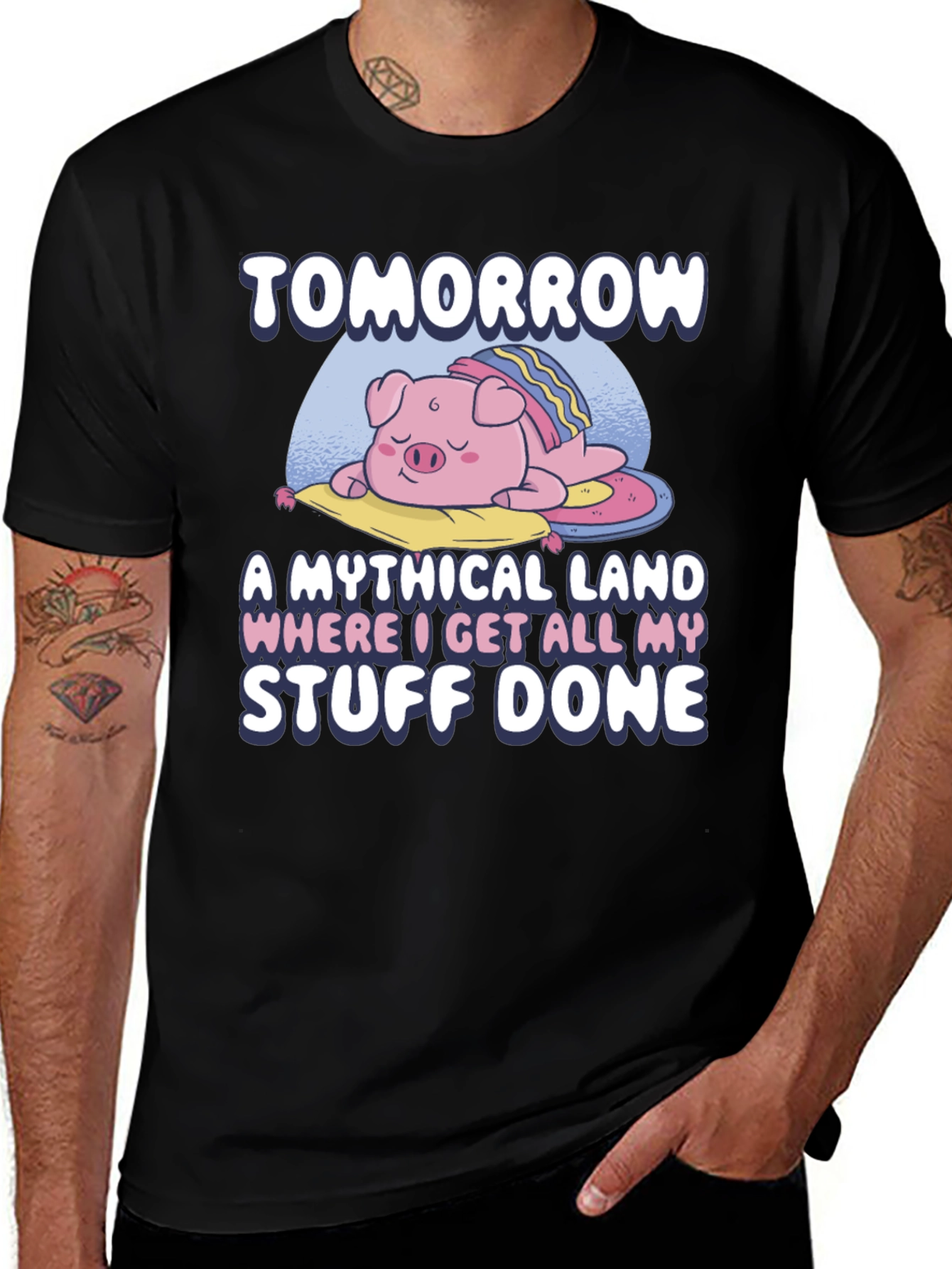 Tomorrow Mythical Land Pig Nap T-Shirt