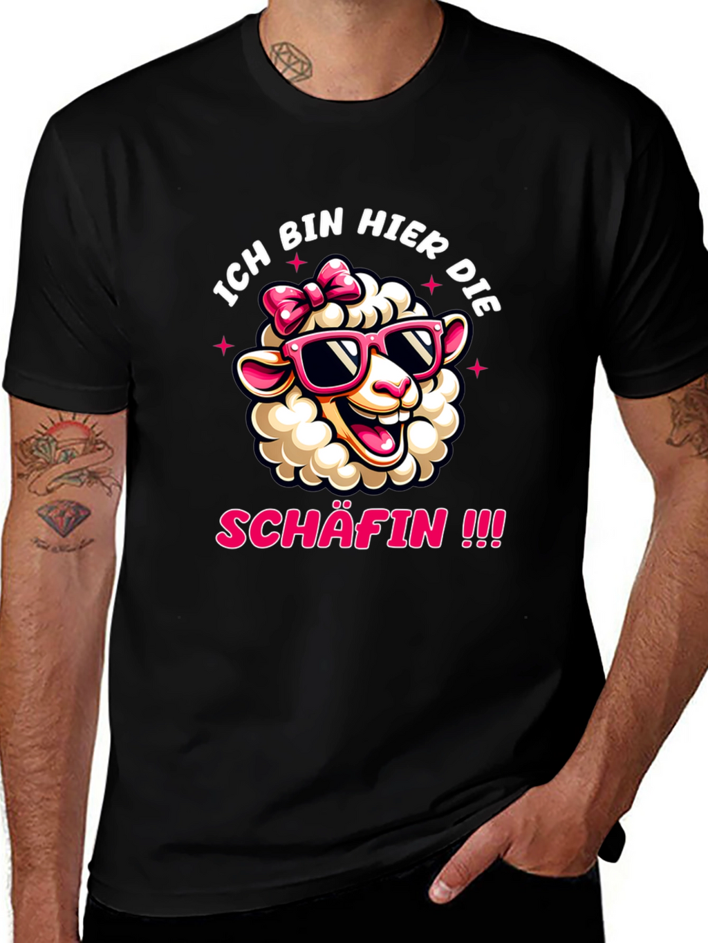 Ich Bin Hier Die Schafin Sheep Graphic Tee