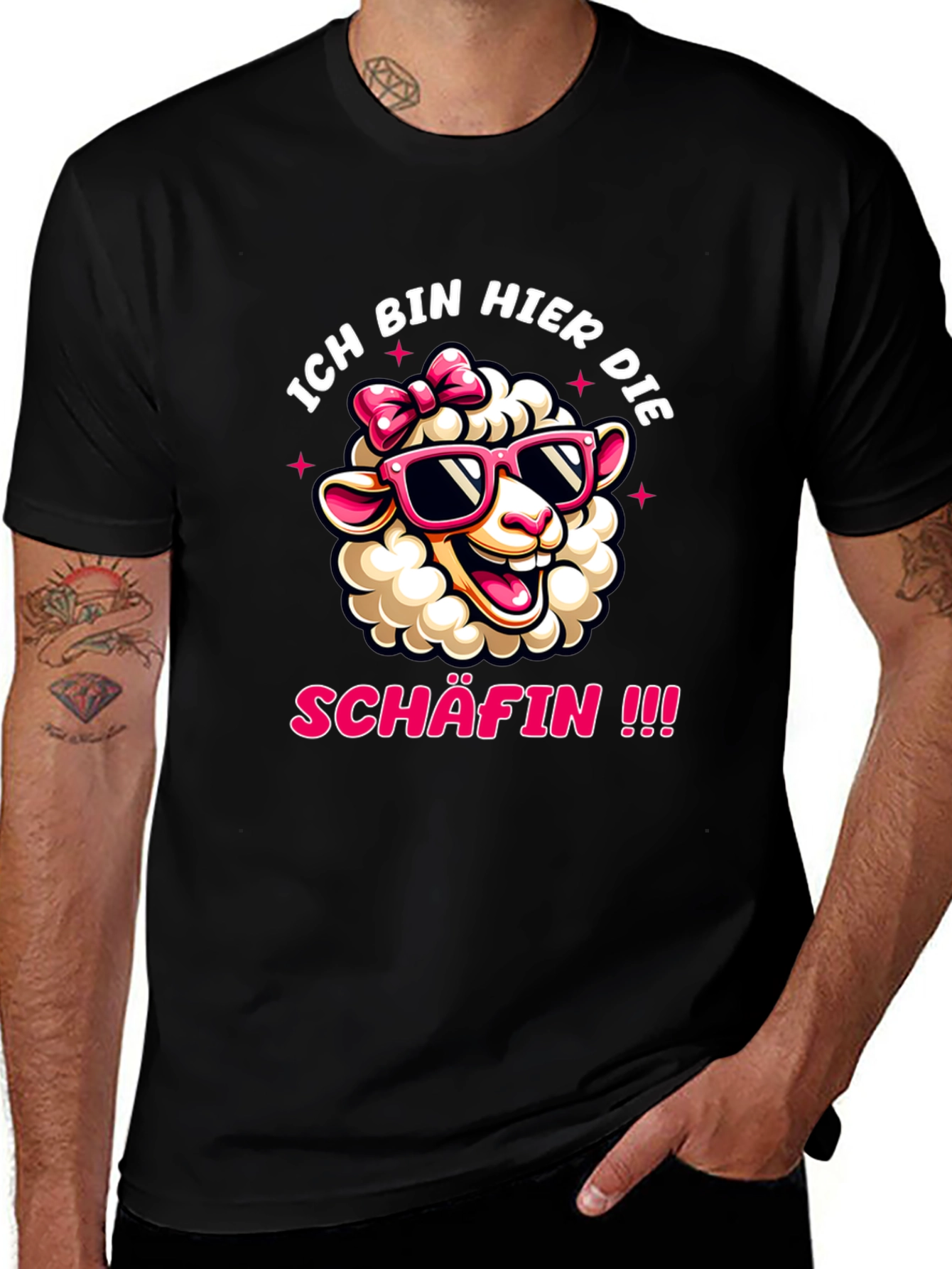 Ich Bin Hier Die Schafin Sheep Graphic Tee