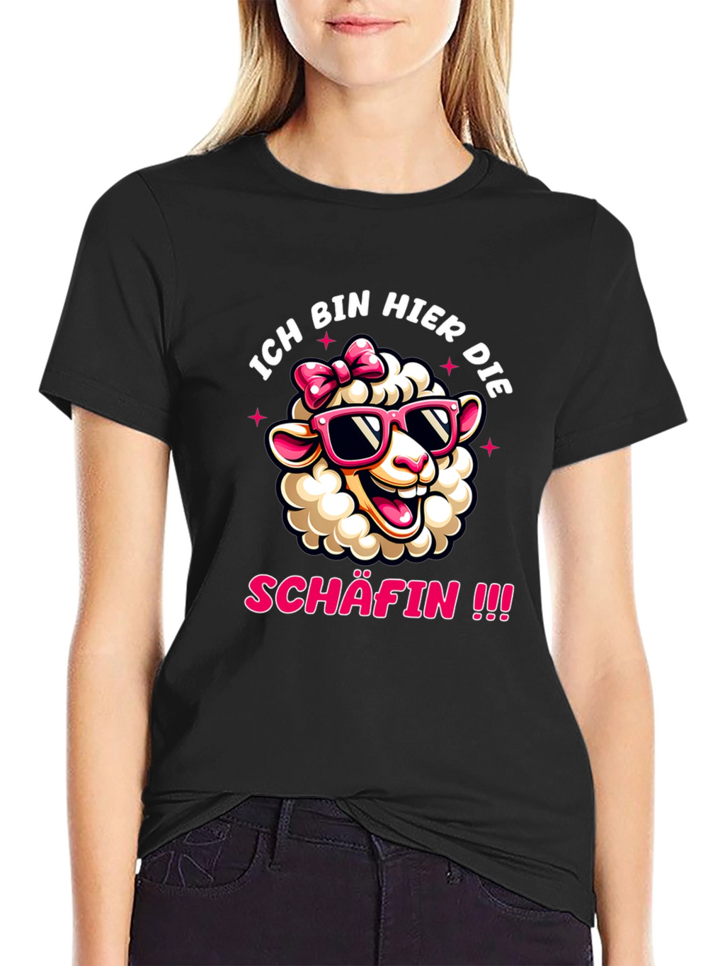 Ich Bin Hier Die Schafin Sheep Graphic Tee