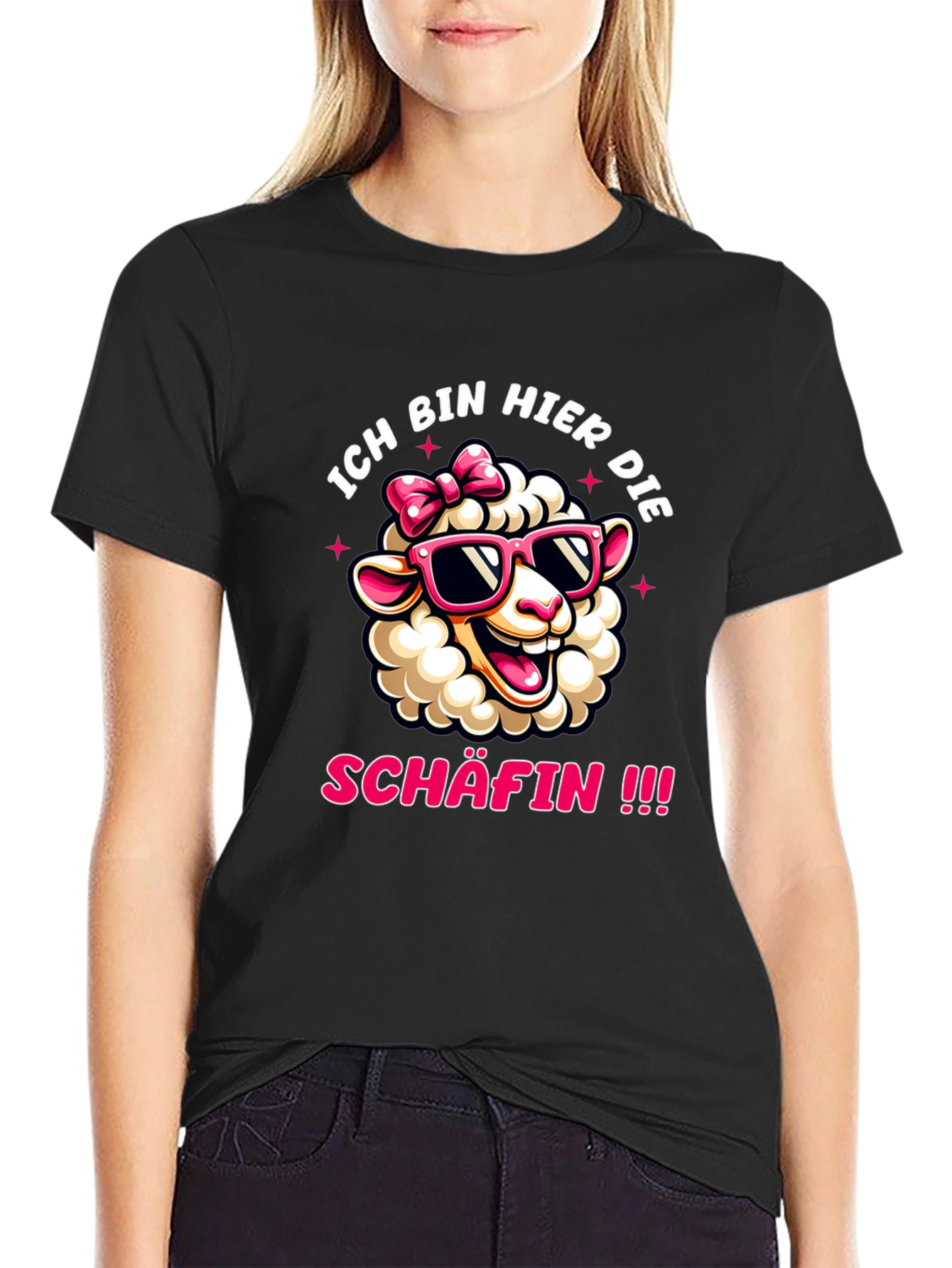 Ich Bin Hier Die Schafin Sheep Graphic Tee