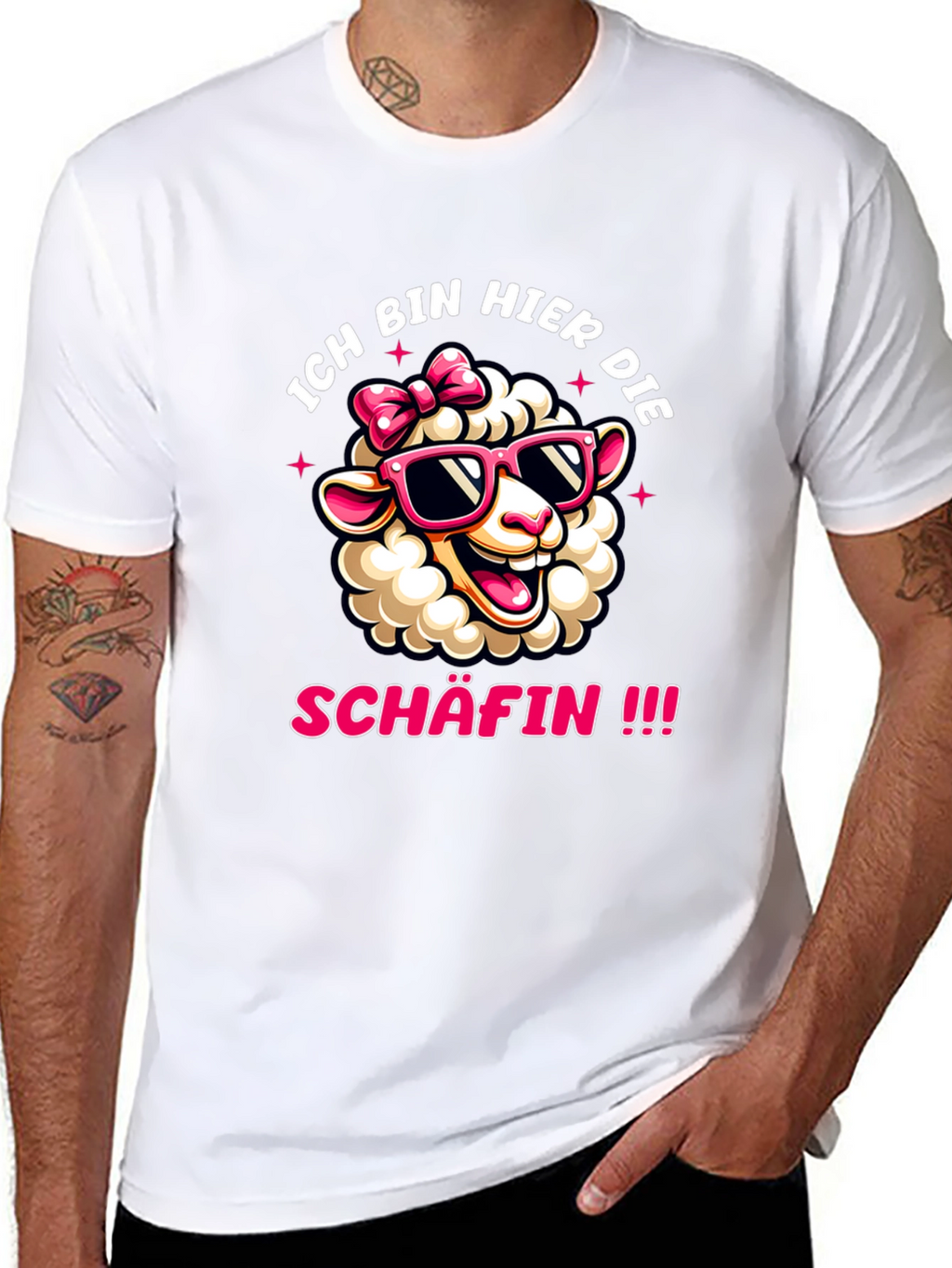 Ich Bin Hier Die Schafin Sheep Graphic Tee