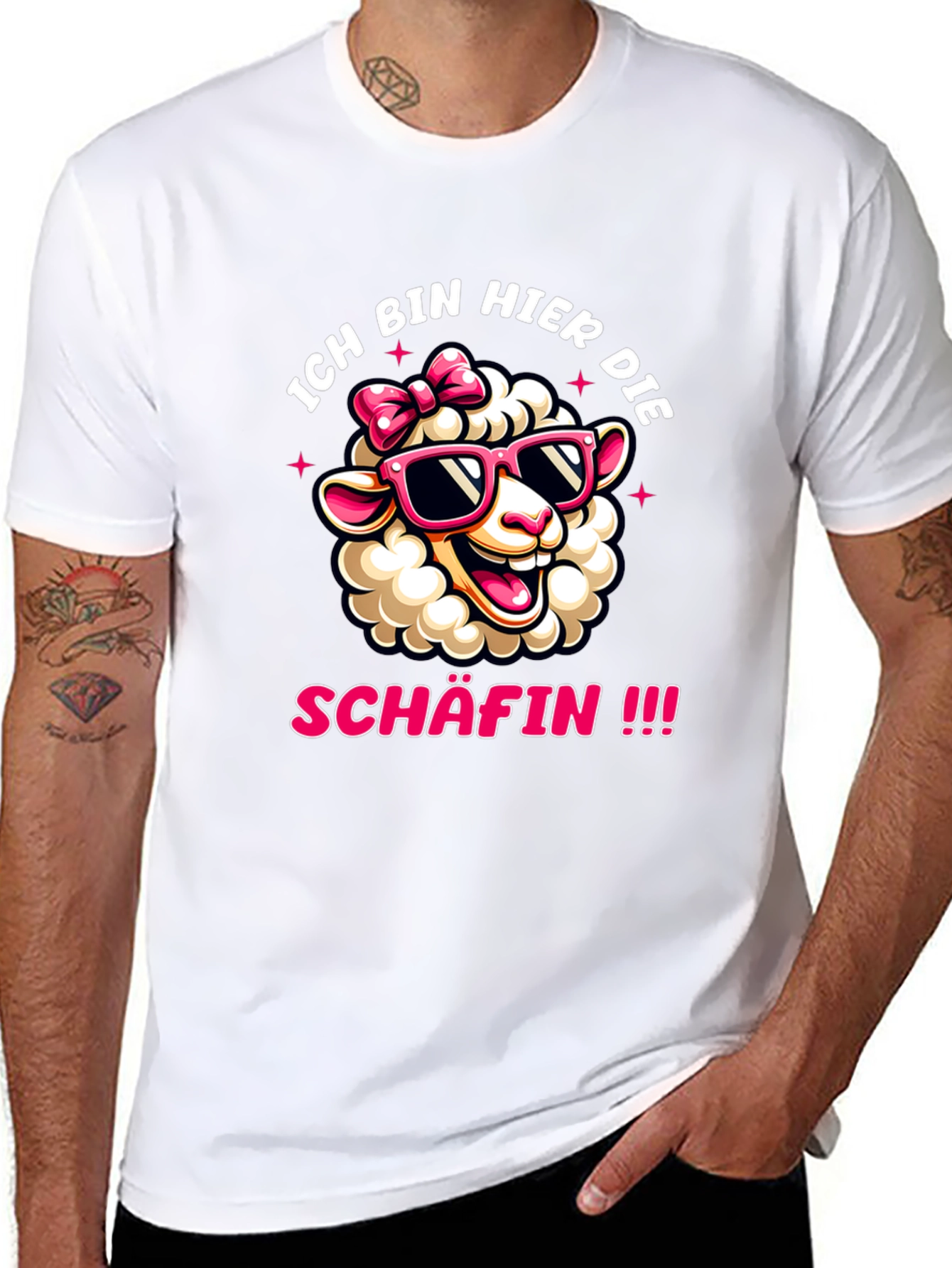 Ich Bin Hier Die Schafin Sheep Graphic Tee