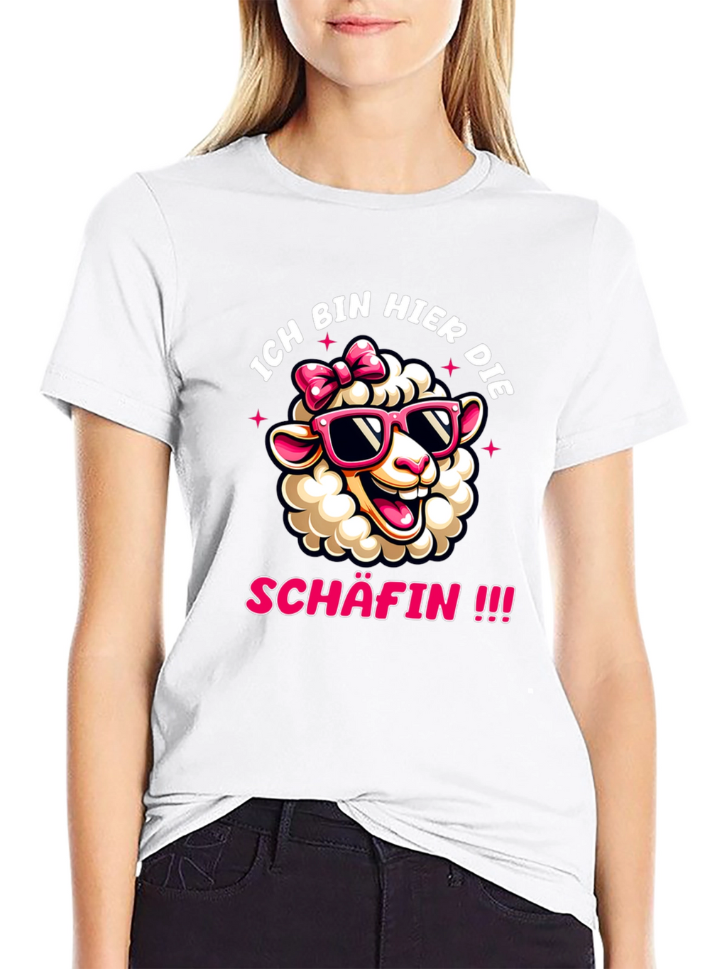 Ich Bin Hier Die Schafin Sheep Graphic Tee