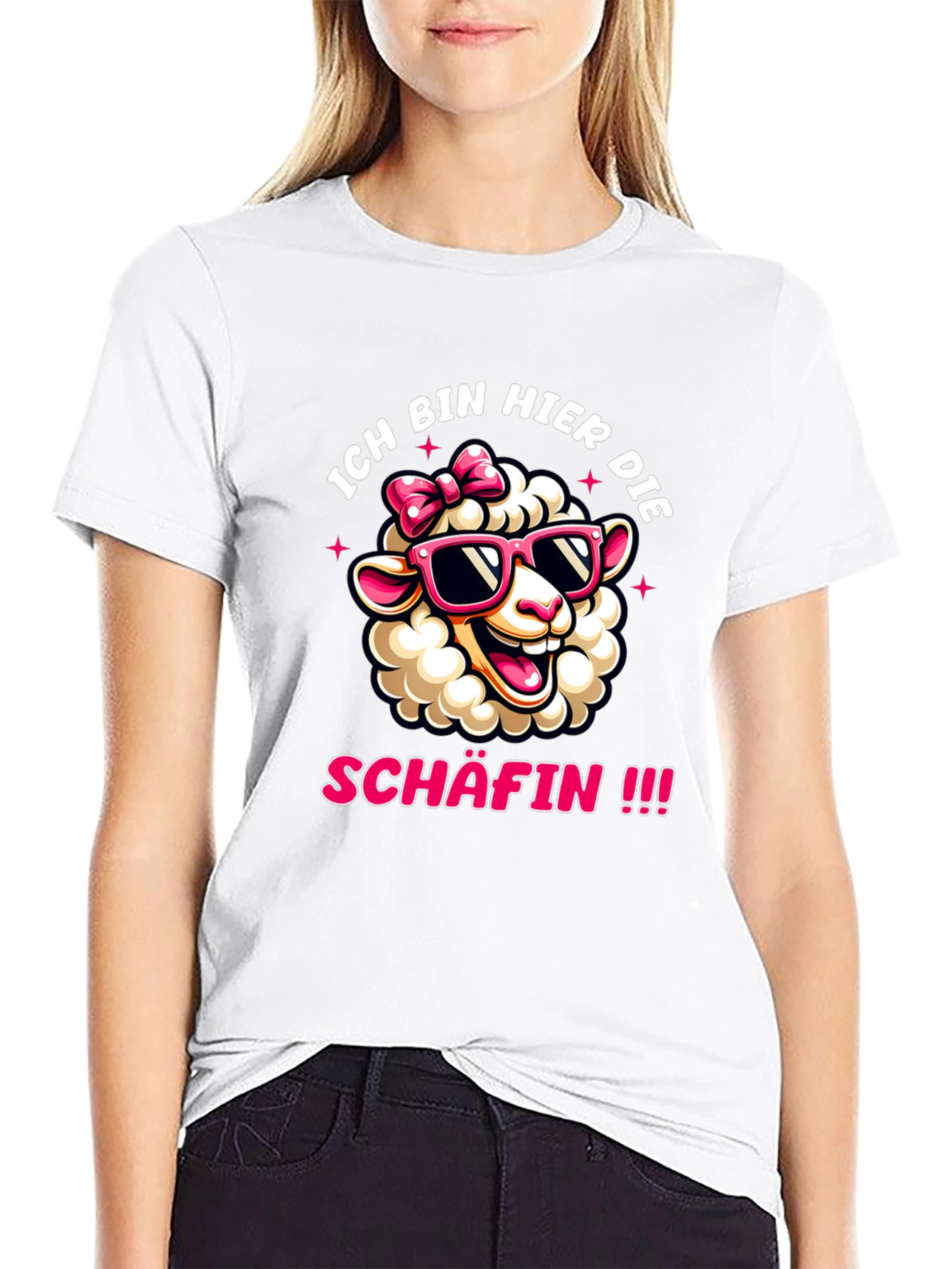 Ich Bin Hier Die Schafin Sheep Graphic Tee