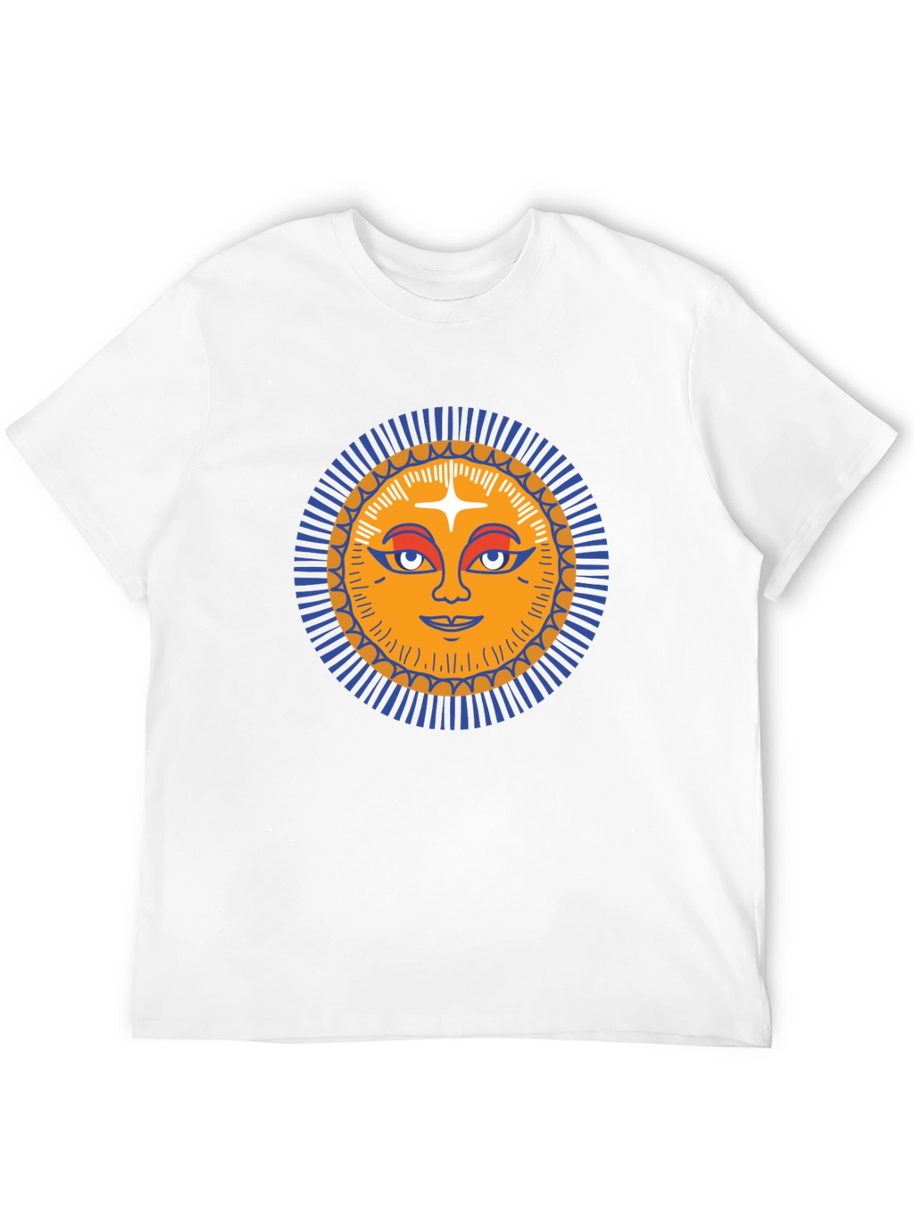 Sun Face Graphic Tee - Trendy Black T-Shirt