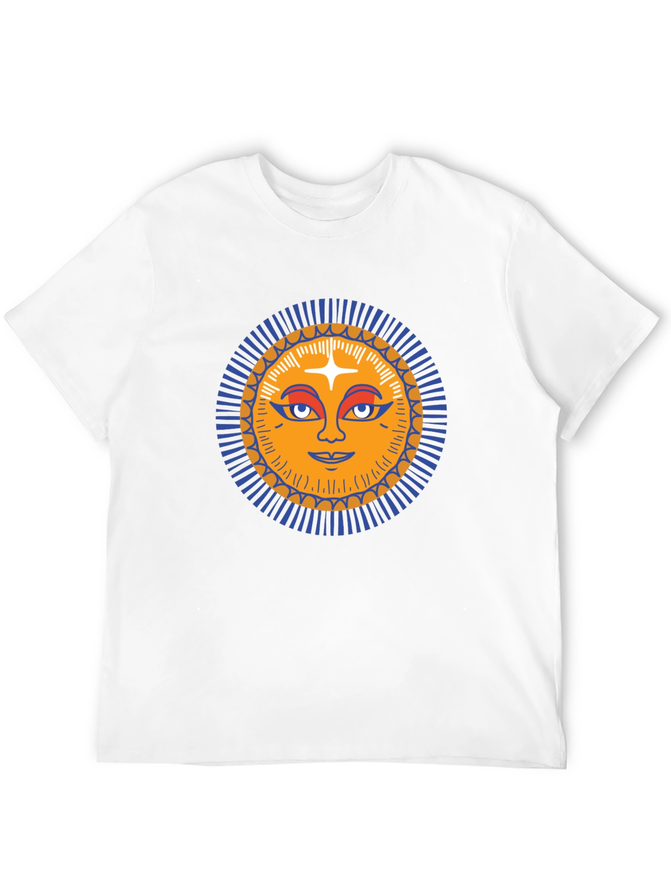Sun Face Graphic Tee - Trendy Black T-Shirt