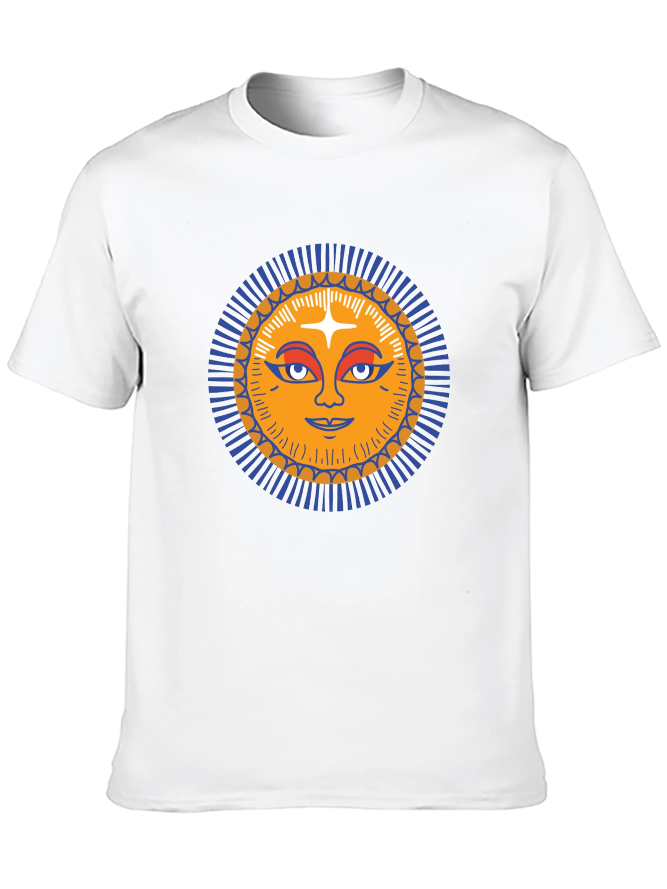 Sun Face Graphic Tee - Trendy Black T-Shirt