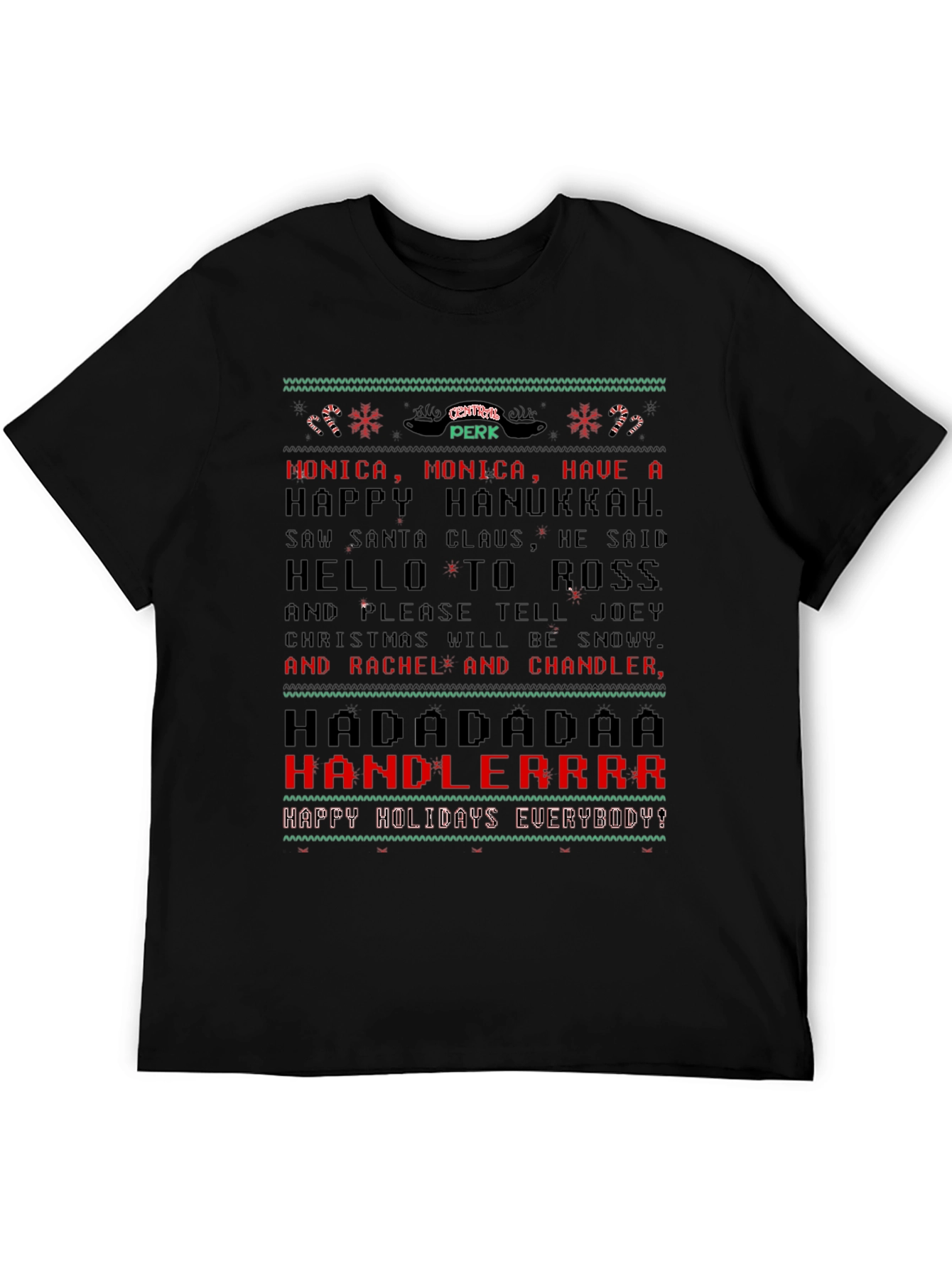 Friends Holiday T-Shirt - Monica Ross Joey Chandler & Rachel