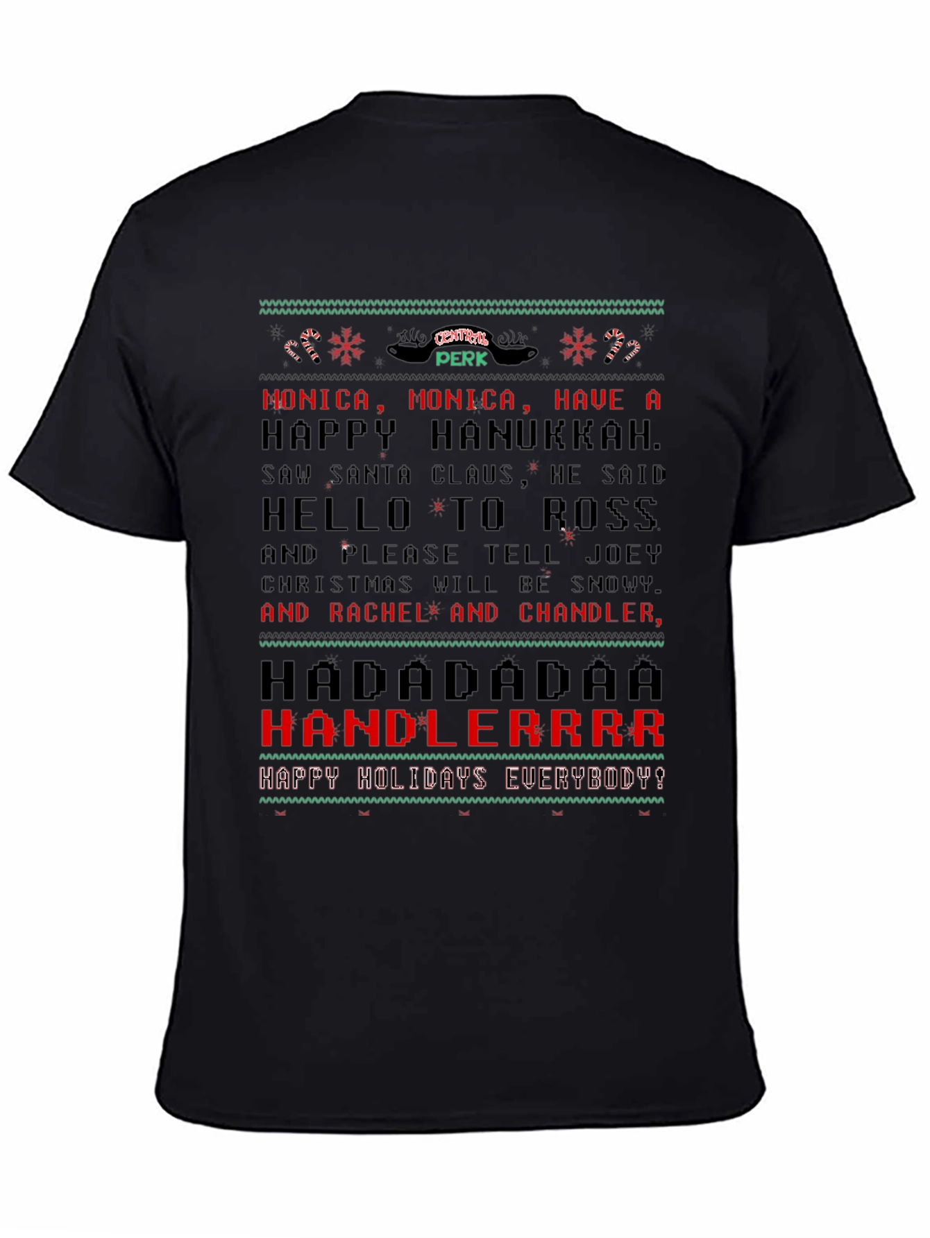 Friends Holiday T-Shirt - Monica Ross Joey Chandler & Rachel