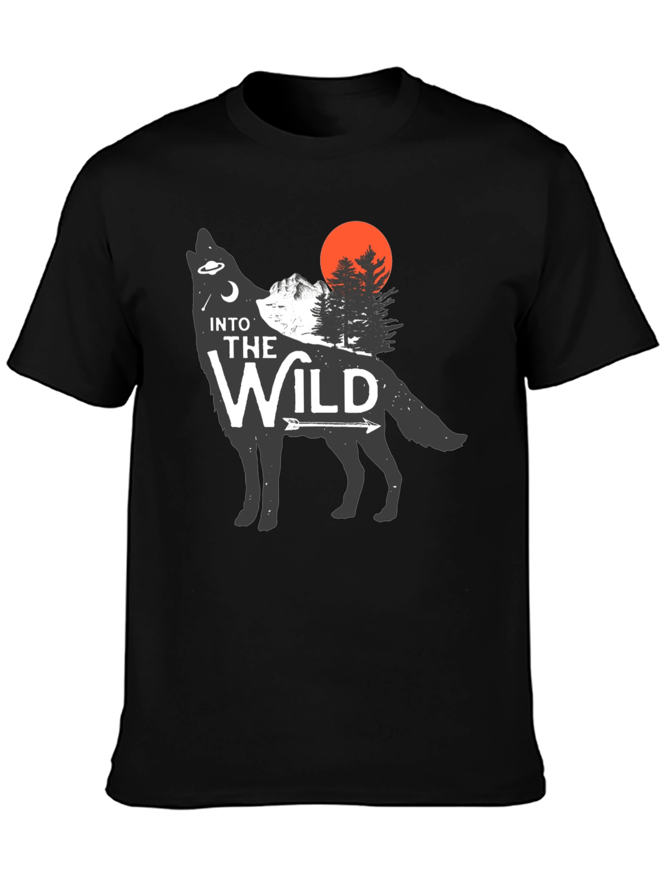 Into the Wild Wolf Graphic Tee - Black