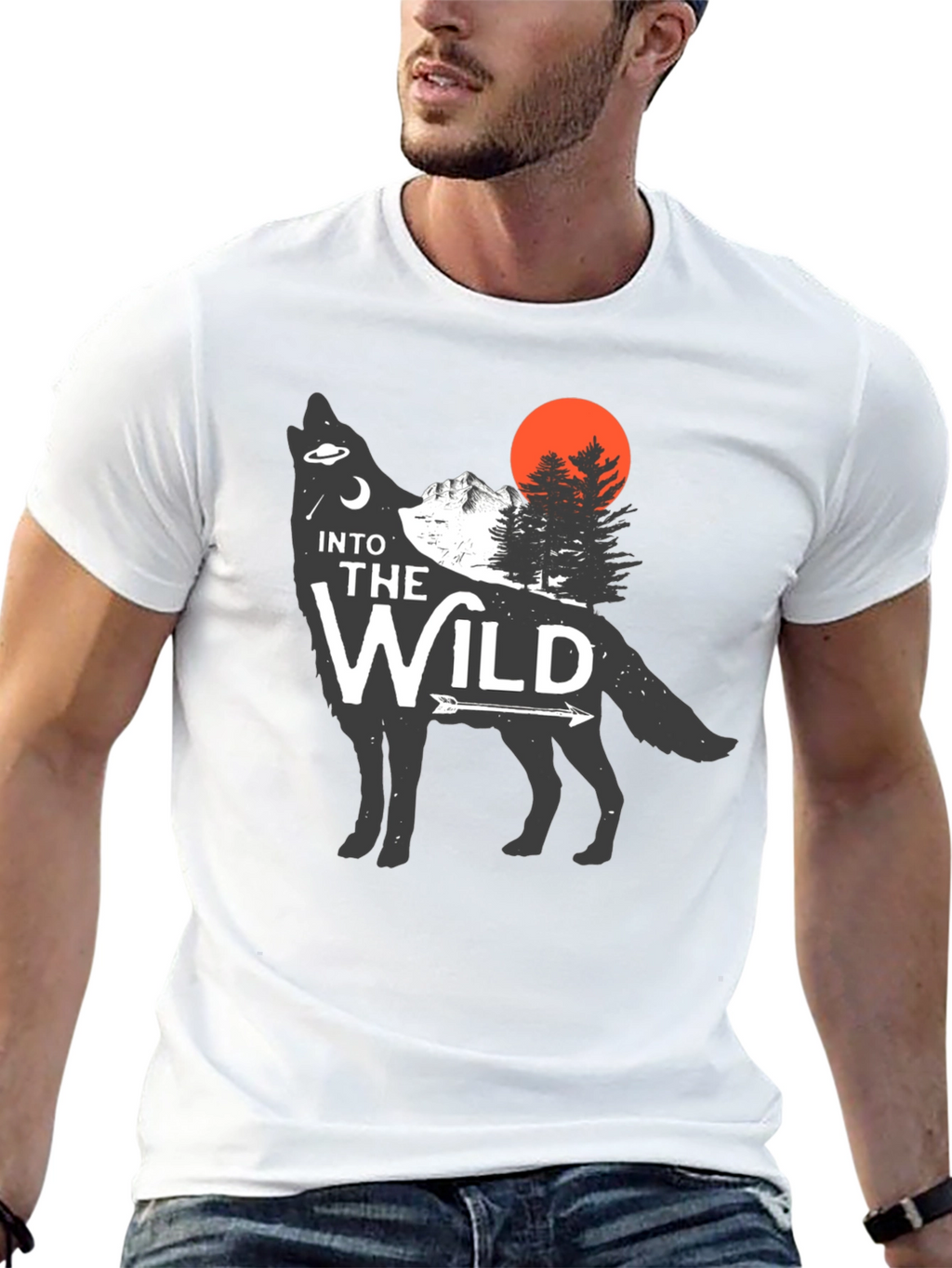 Into the Wild Wolf Graphic Tee - Black
