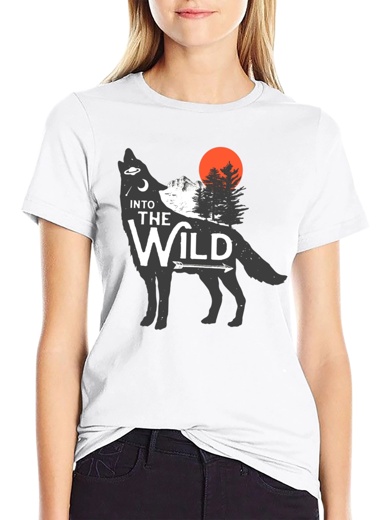 Into the Wild Wolf Graphic Tee - Black