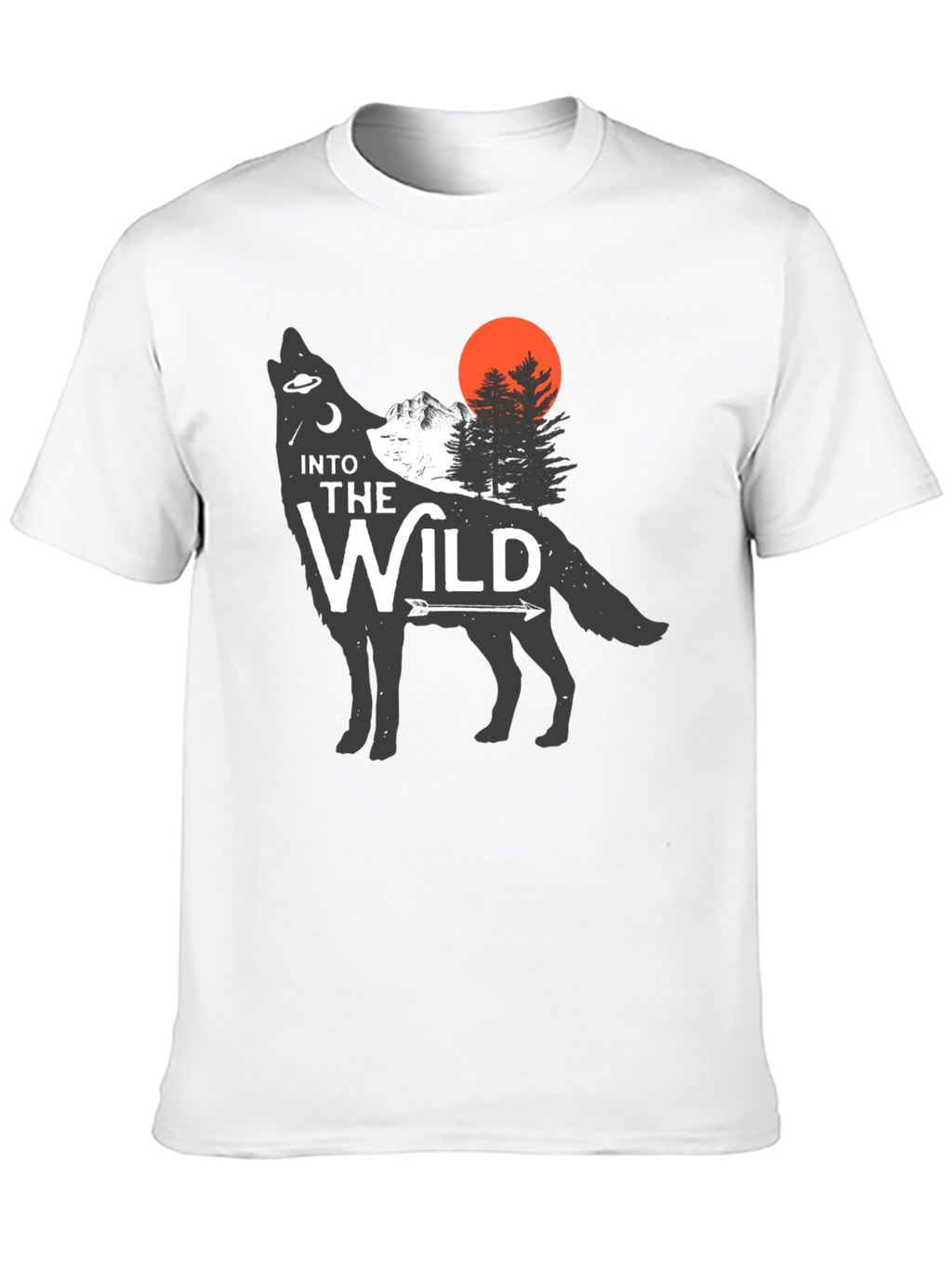 Into the Wild Wolf Graphic Tee - Black