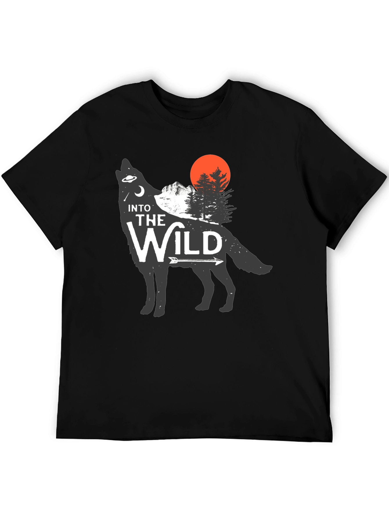 Into the Wild Wolf Graphic Tee - Black