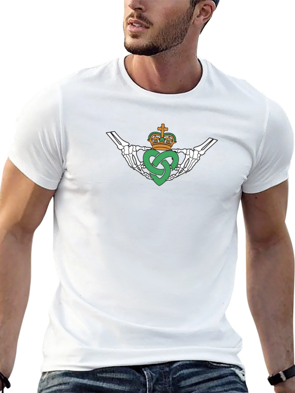 Skeleton Claddagh Black T-Shirt