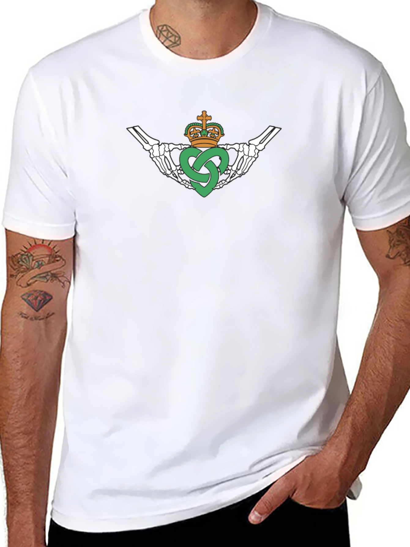 Skeleton Claddagh Black T-Shirt