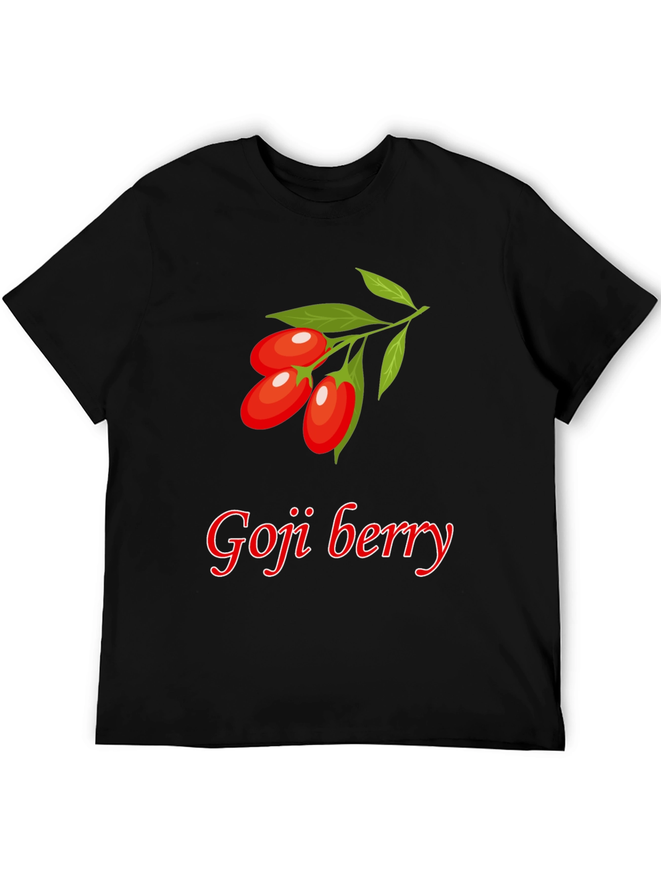 Goji Berry Graphic Tee - Black Casual T-Shirt
