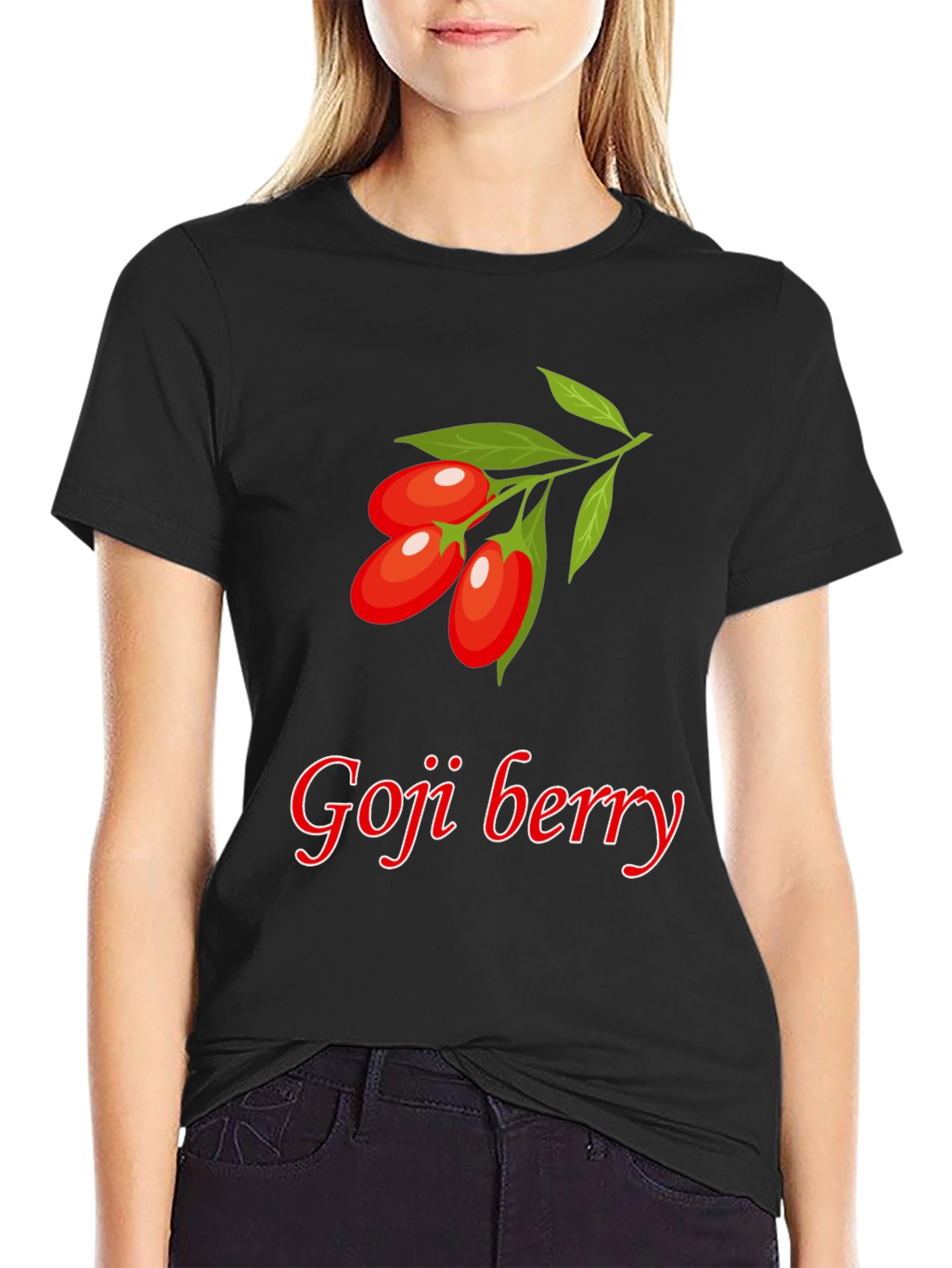 Goji Berry Graphic Tee - Black Casual T-Shirt