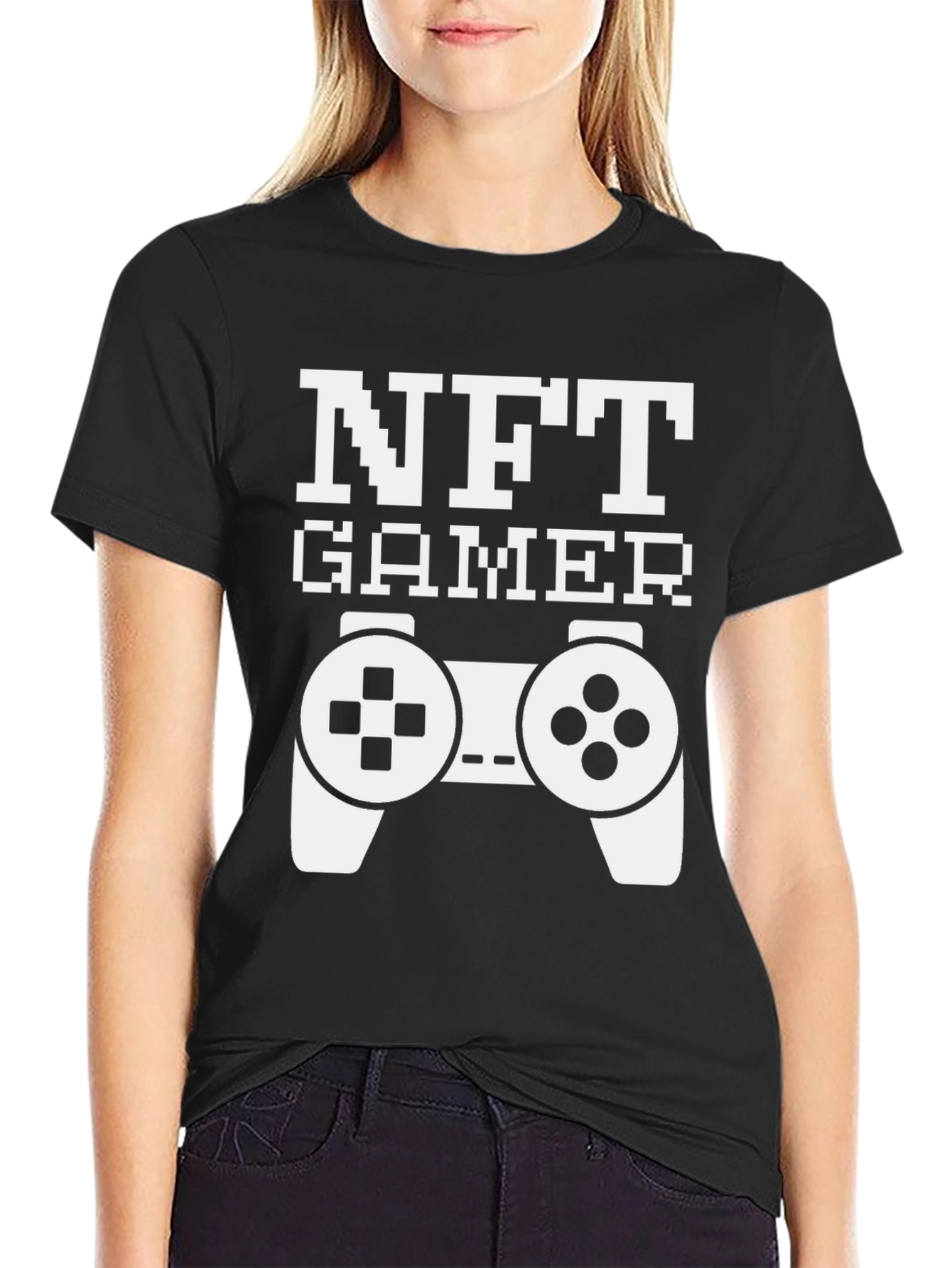 NFT Gamer Black T-Shirt with Controller Design