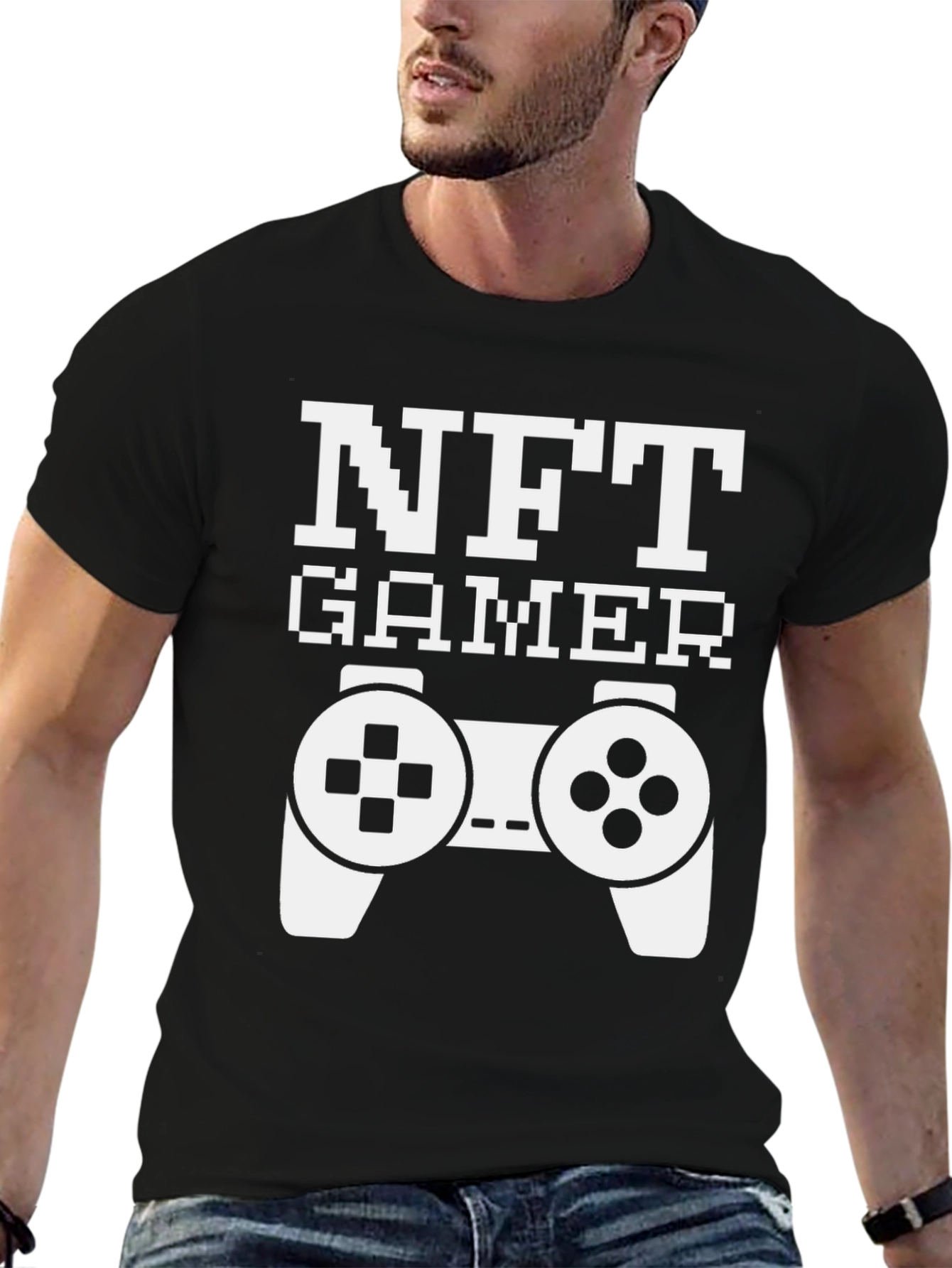 NFT Gamer Black T-Shirt with Controller Design