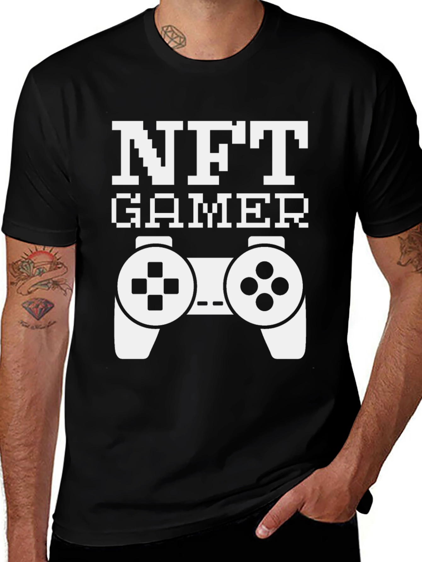 NFT Gamer Black T-Shirt with Controller Design