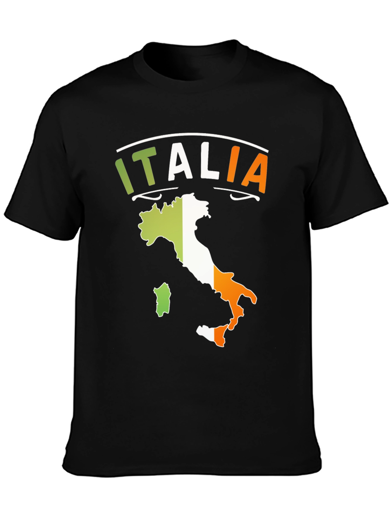 Italia Map T-Shirt Italy Flag Colors