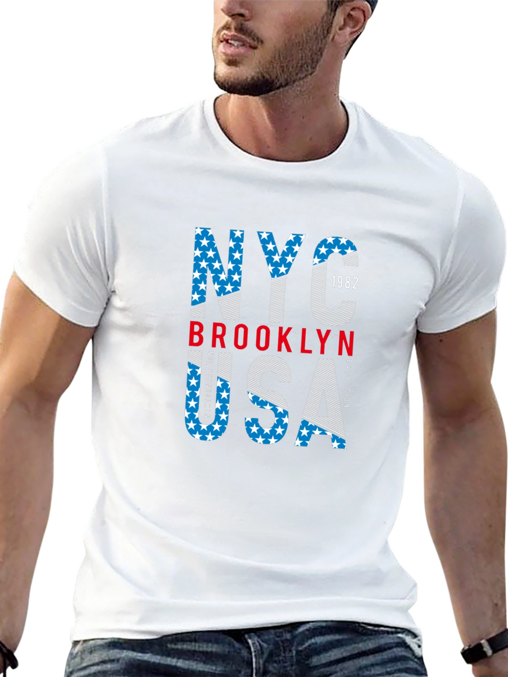 NYC Brooklyn USA Graphic Print T-Shirt