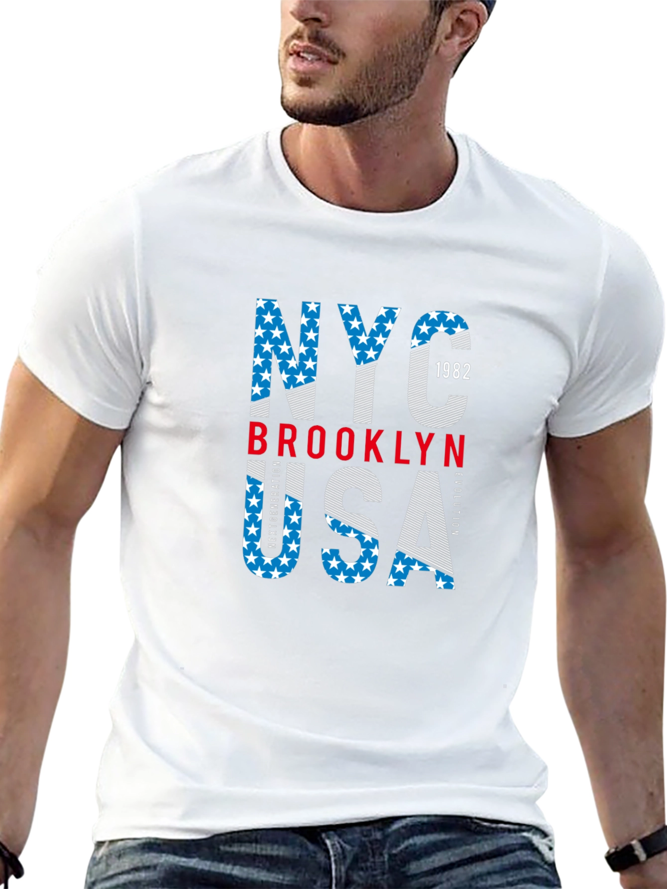 NYC Brooklyn USA Graphic Print T-Shirt
