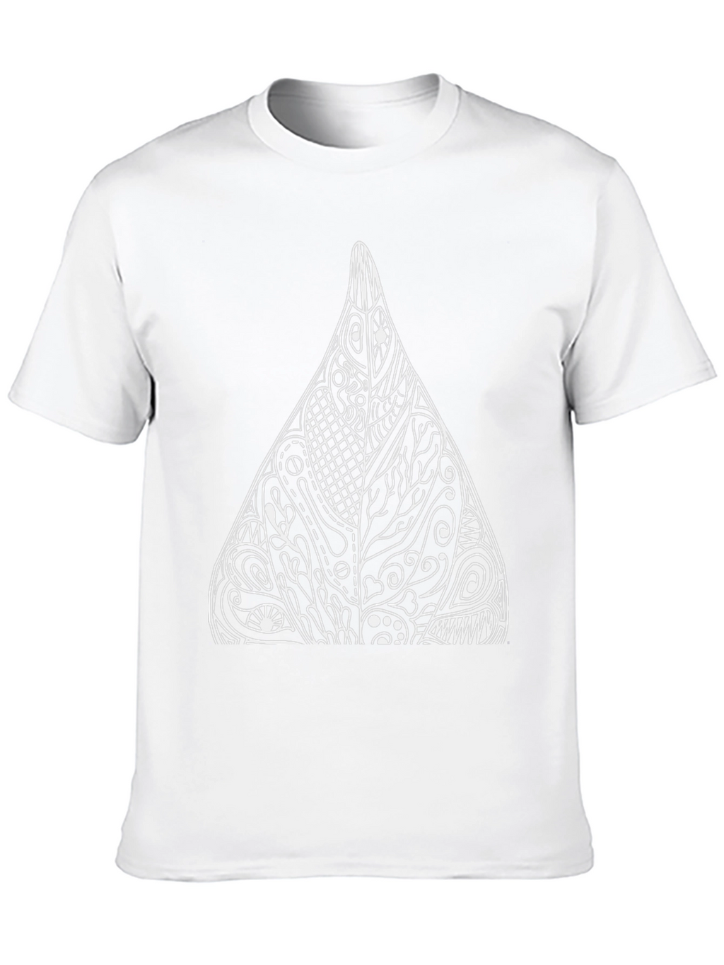 Black Tee with Abstract Triangle Design