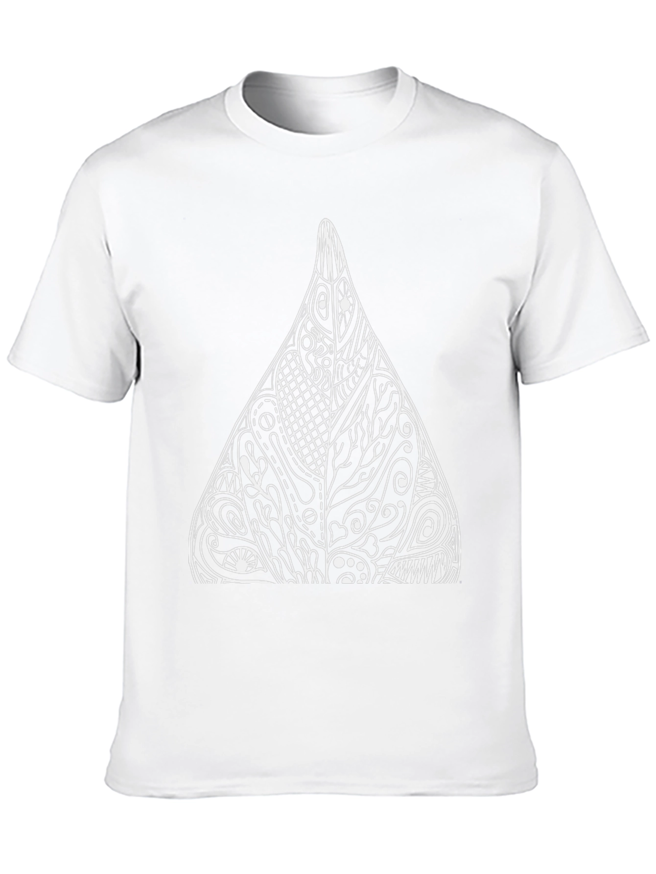 Black Tee with Abstract Triangle Design