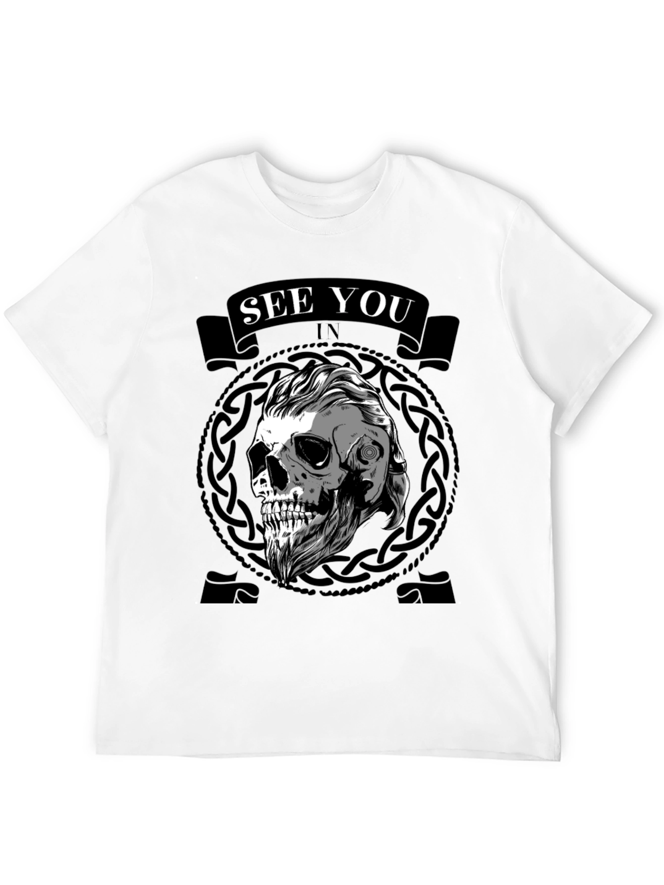 Viking Skull See You In Valhalla Black T-Shirt