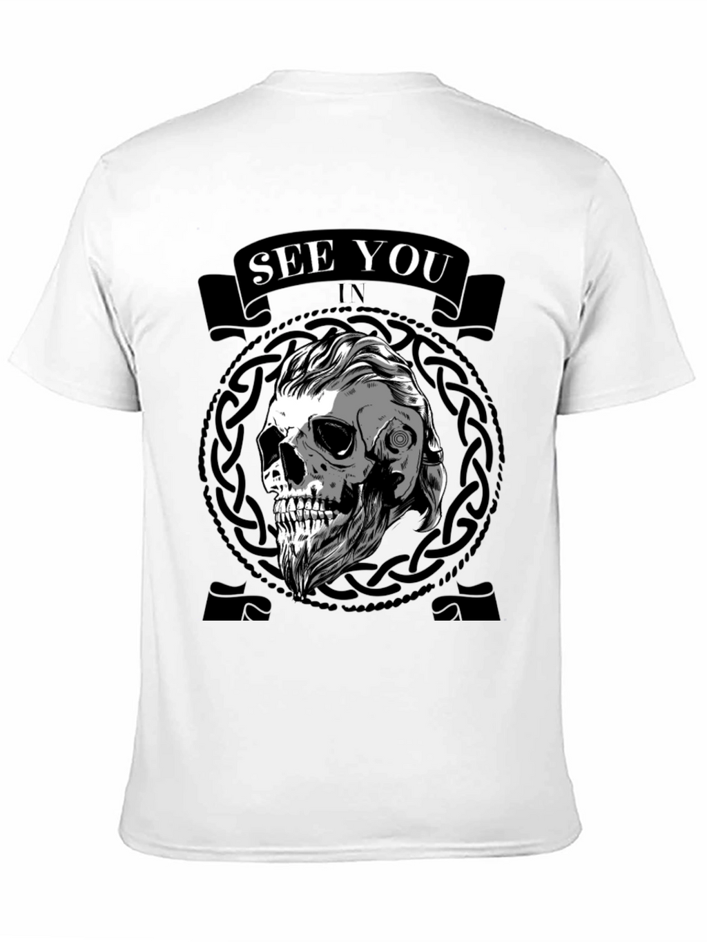 Viking Skull See You In Valhalla Black T-Shirt