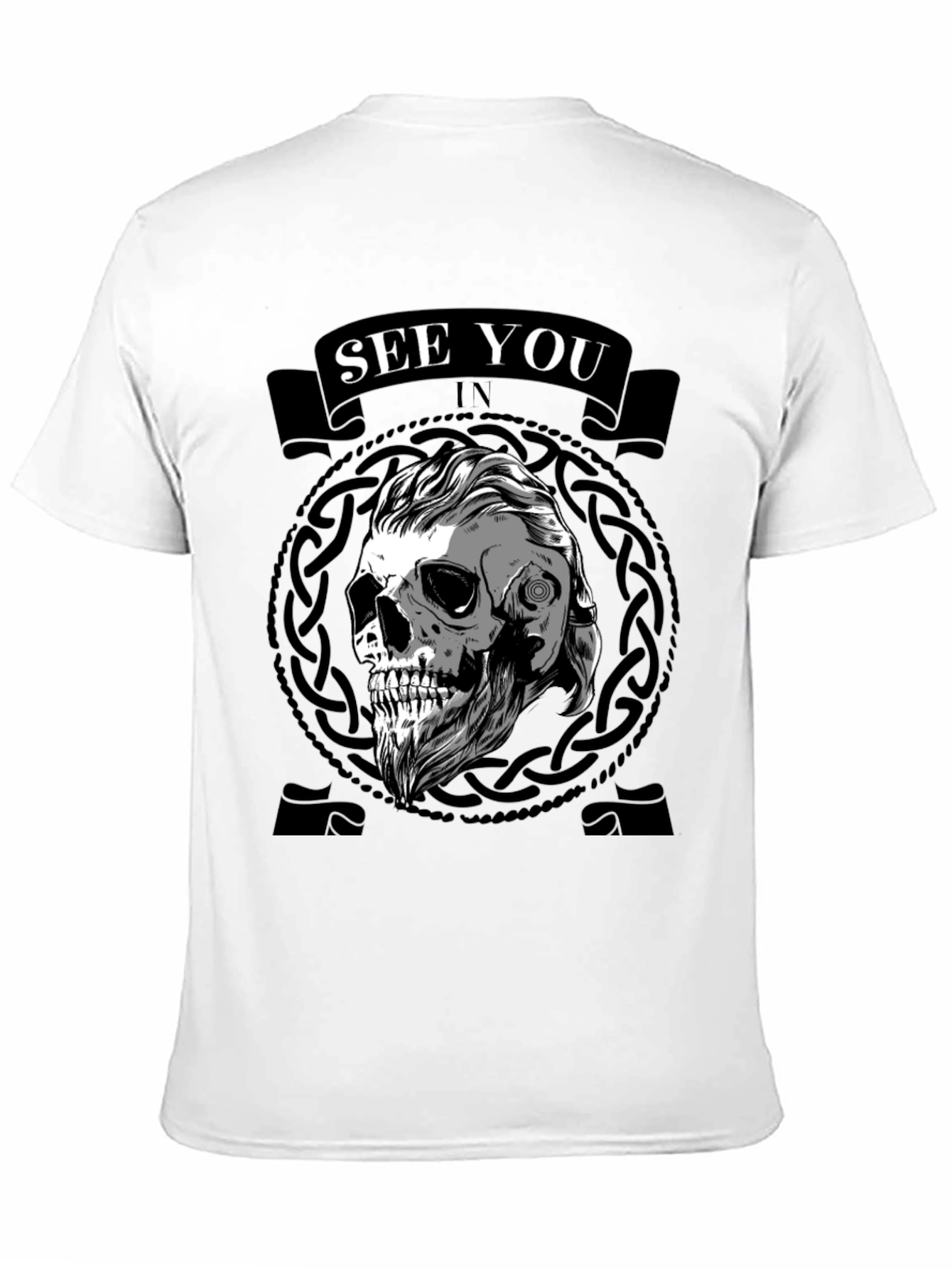 Viking Skull See You In Valhalla Black T-Shirt