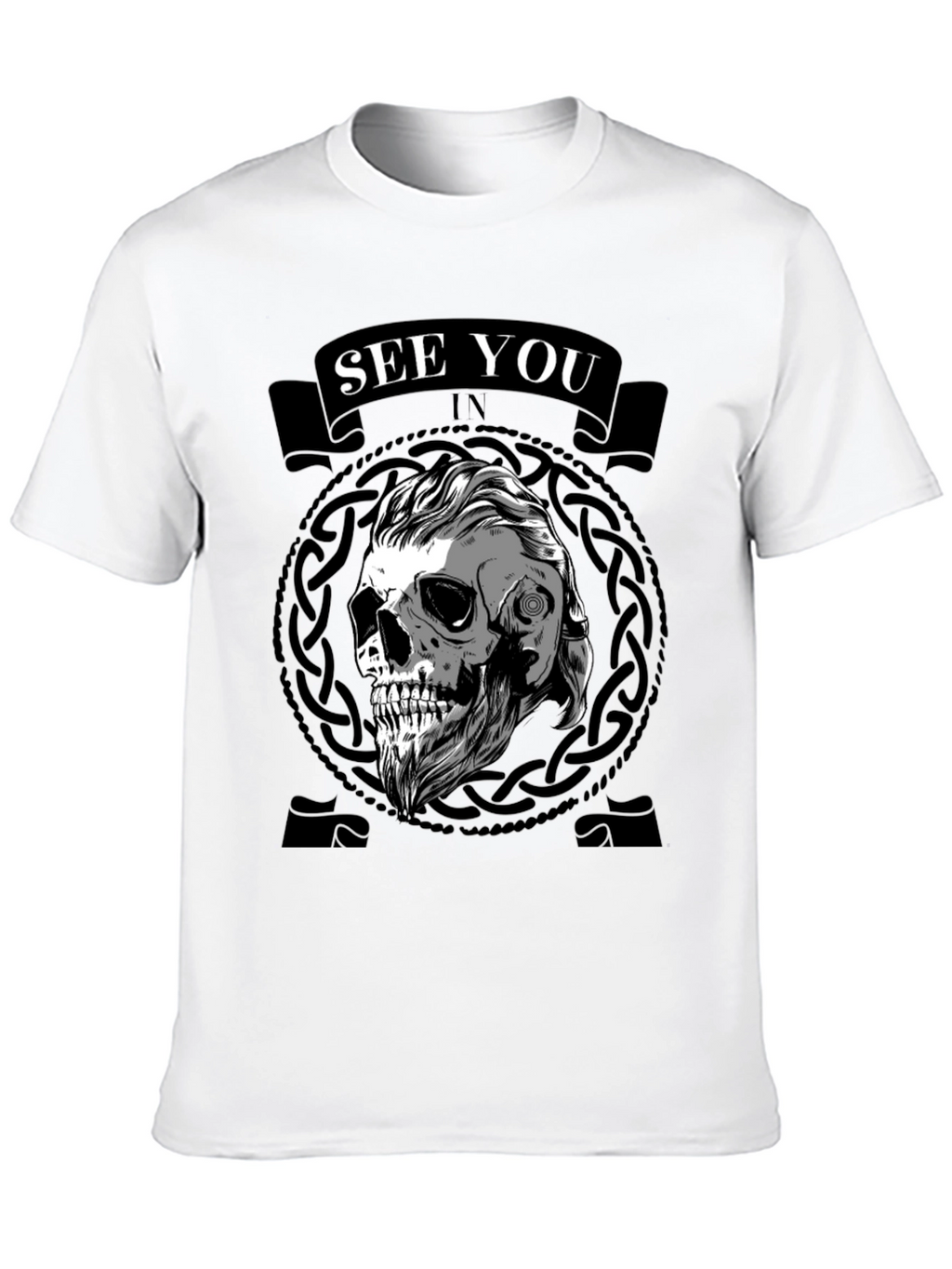 Viking Skull See You In Valhalla Black T-Shirt