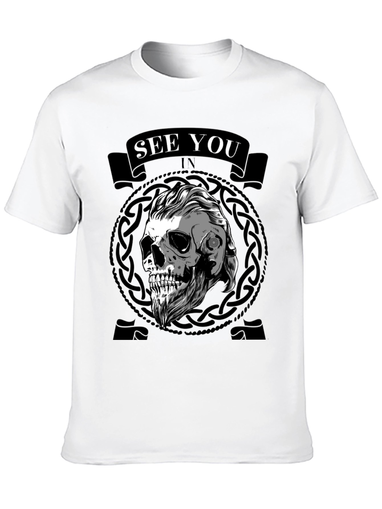 Viking Skull See You In Valhalla Black T-Shirt