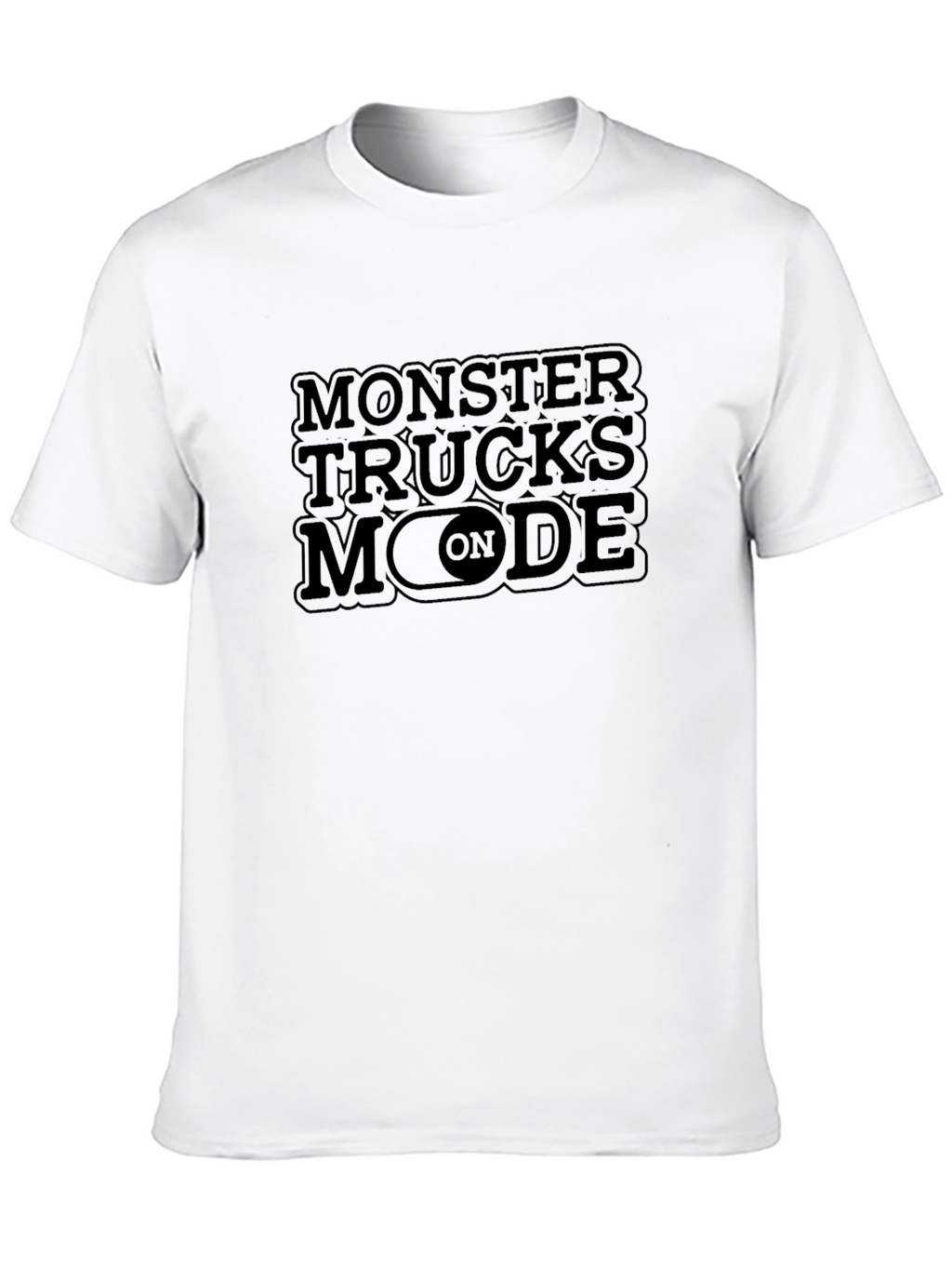 Monster Trucks Mode On T-Shirt - Black Crew Neck