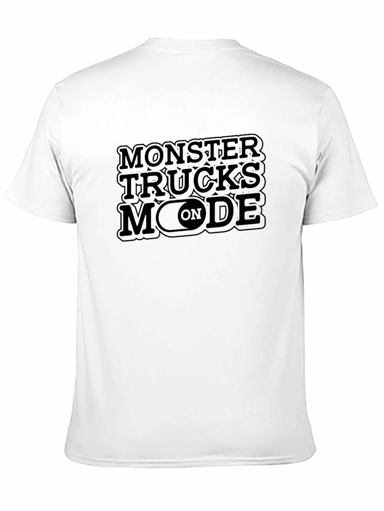 Monster Trucks Mode On T-Shirt - Black Crew Neck