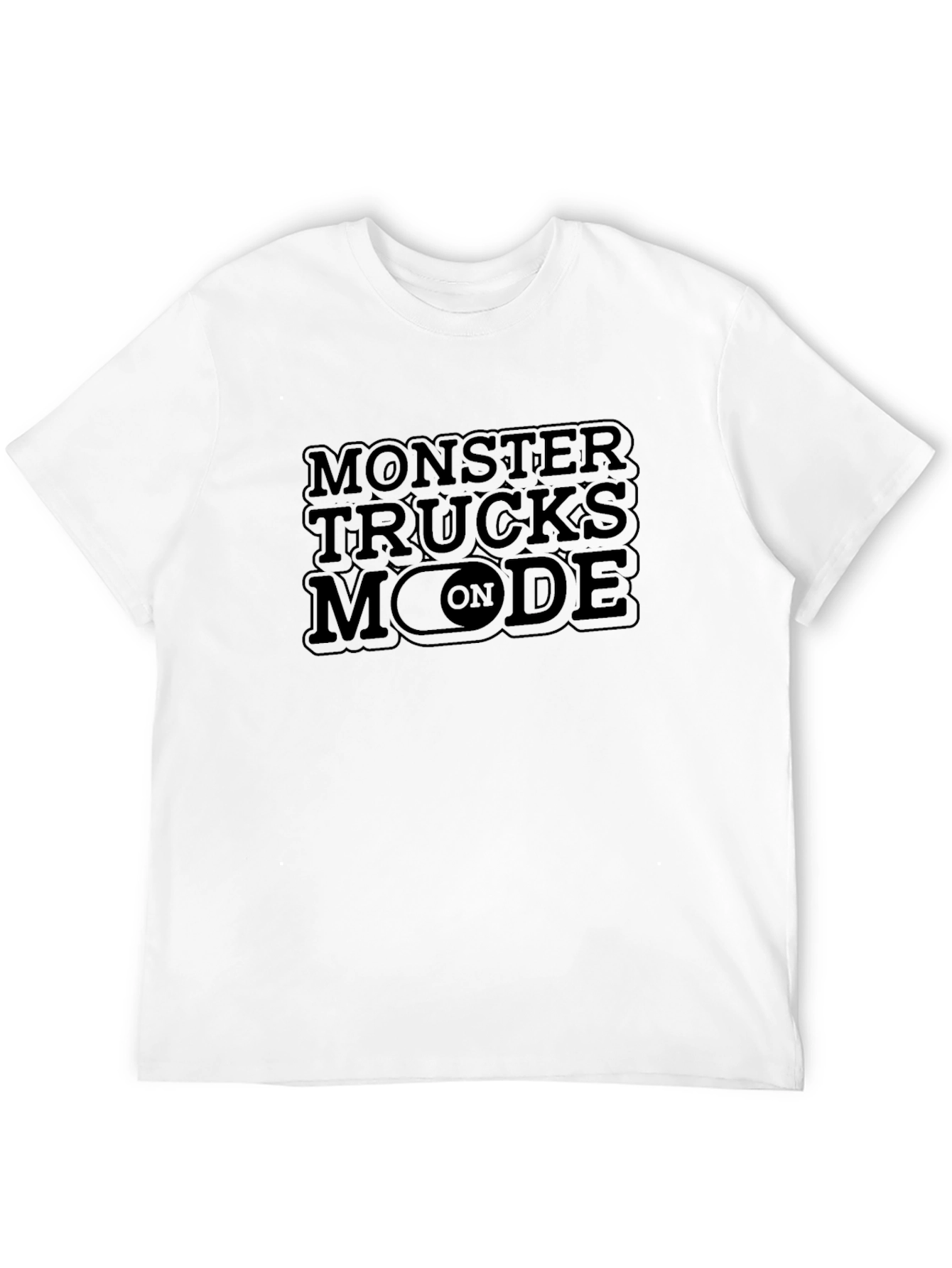 Monster Trucks Mode On T-Shirt - Black Crew Neck