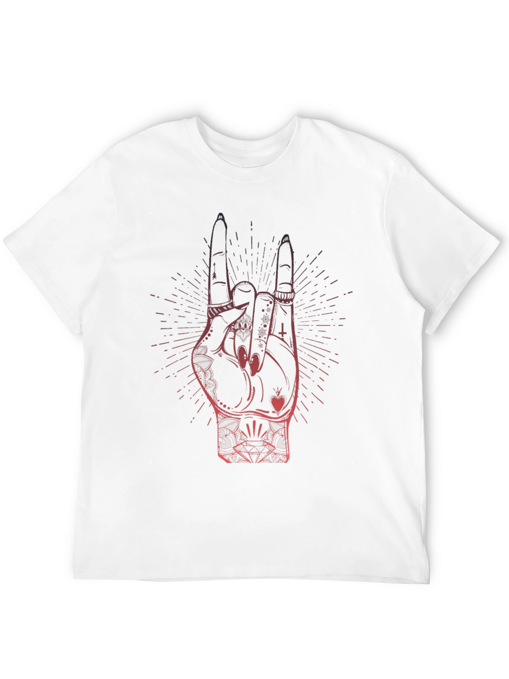 Rock On Hand Graphic T-Shirt - Black
