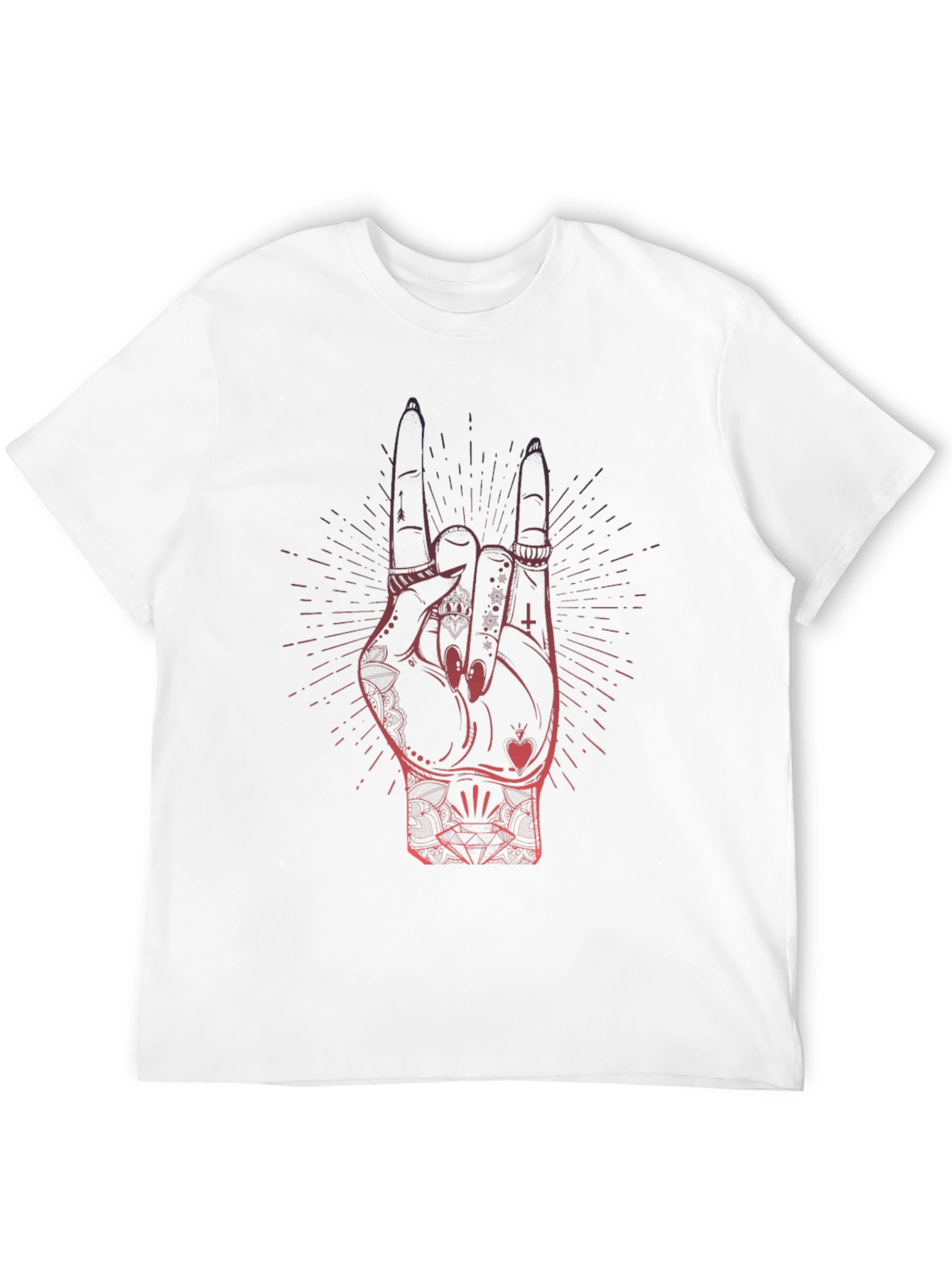 Rock On Hand Graphic T-Shirt - Black