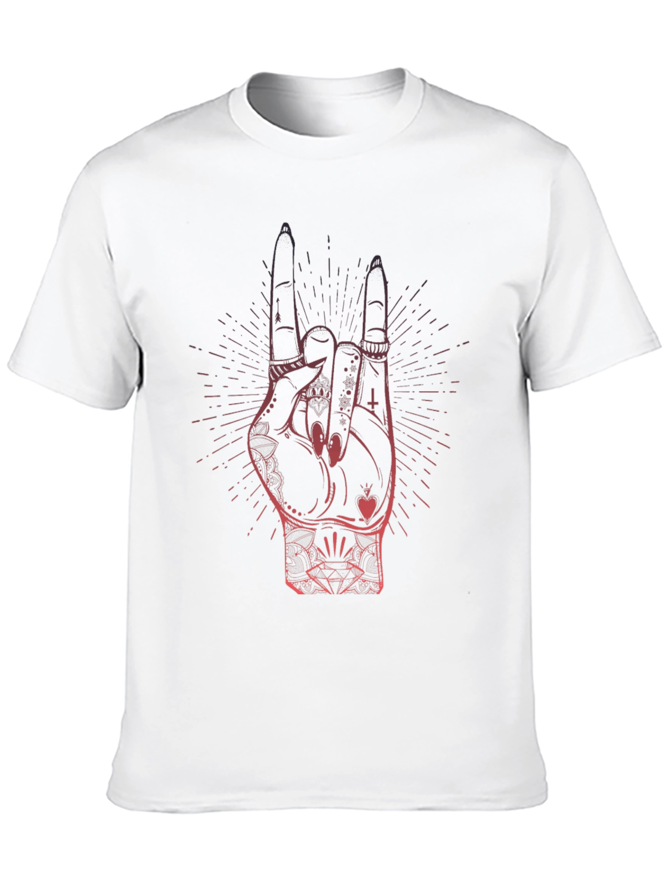 Rock On Hand Graphic T-Shirt - Black