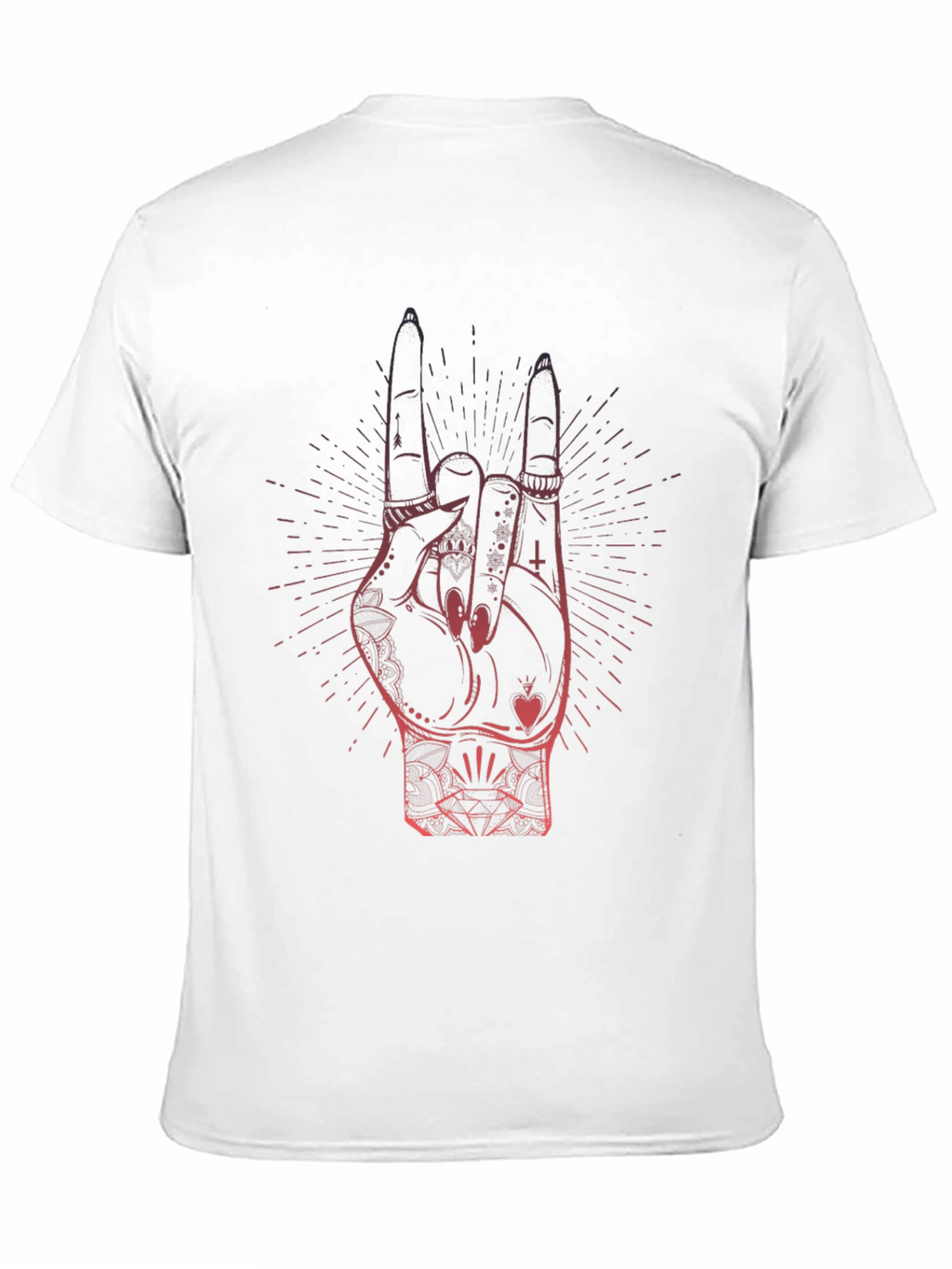 Rock On Hand Graphic T-Shirt - Black