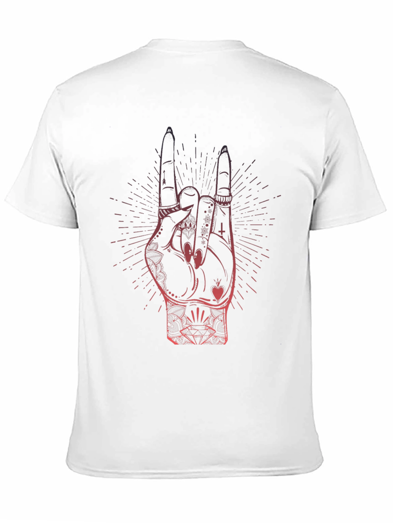 Rock On Hand Graphic T-Shirt - Black