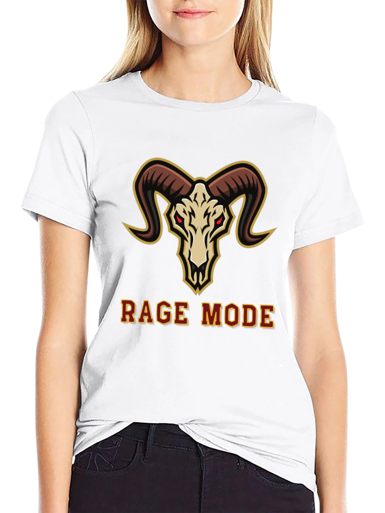 Rage Mode Ram Skull Graphic T-Shirt