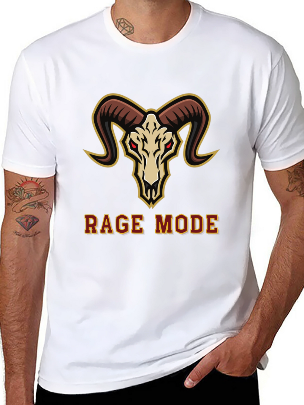 Rage Mode Ram Skull Graphic T-Shirt